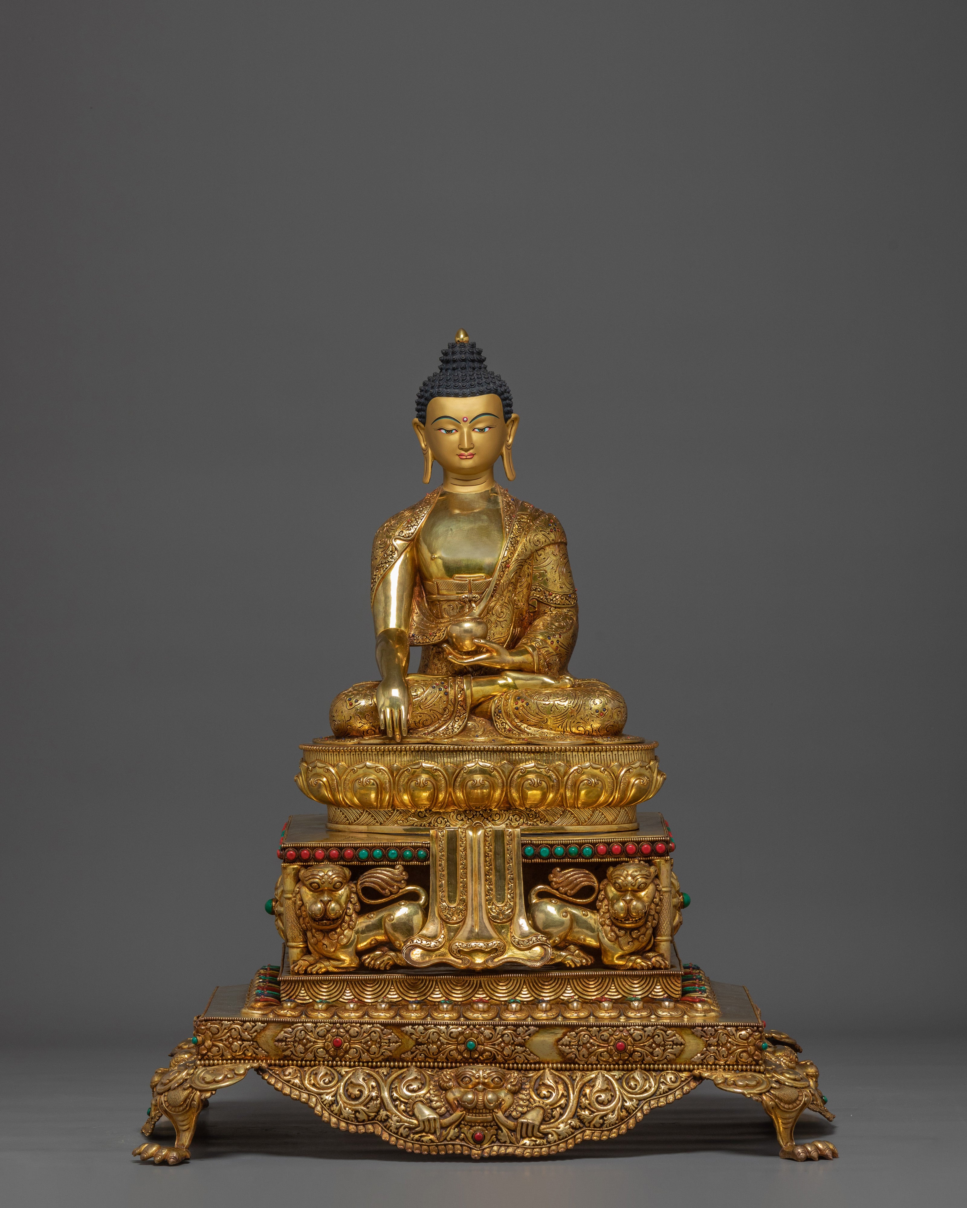 Statue of Buddha Shakyamuni On throne | Sage of the Shakya Clan