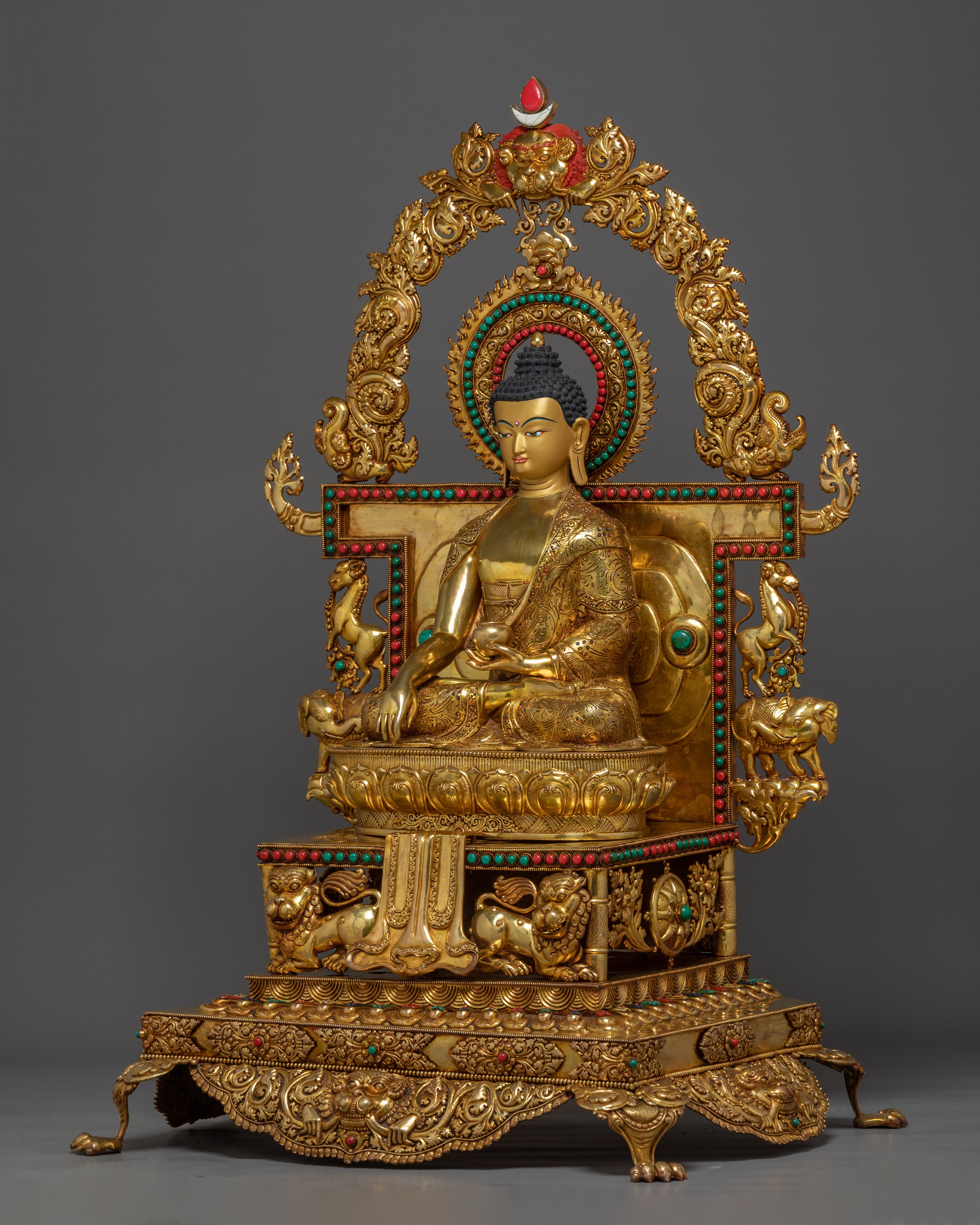 Statue of Buddha Shakyamuni On throne | Sage of the Shakya Clan