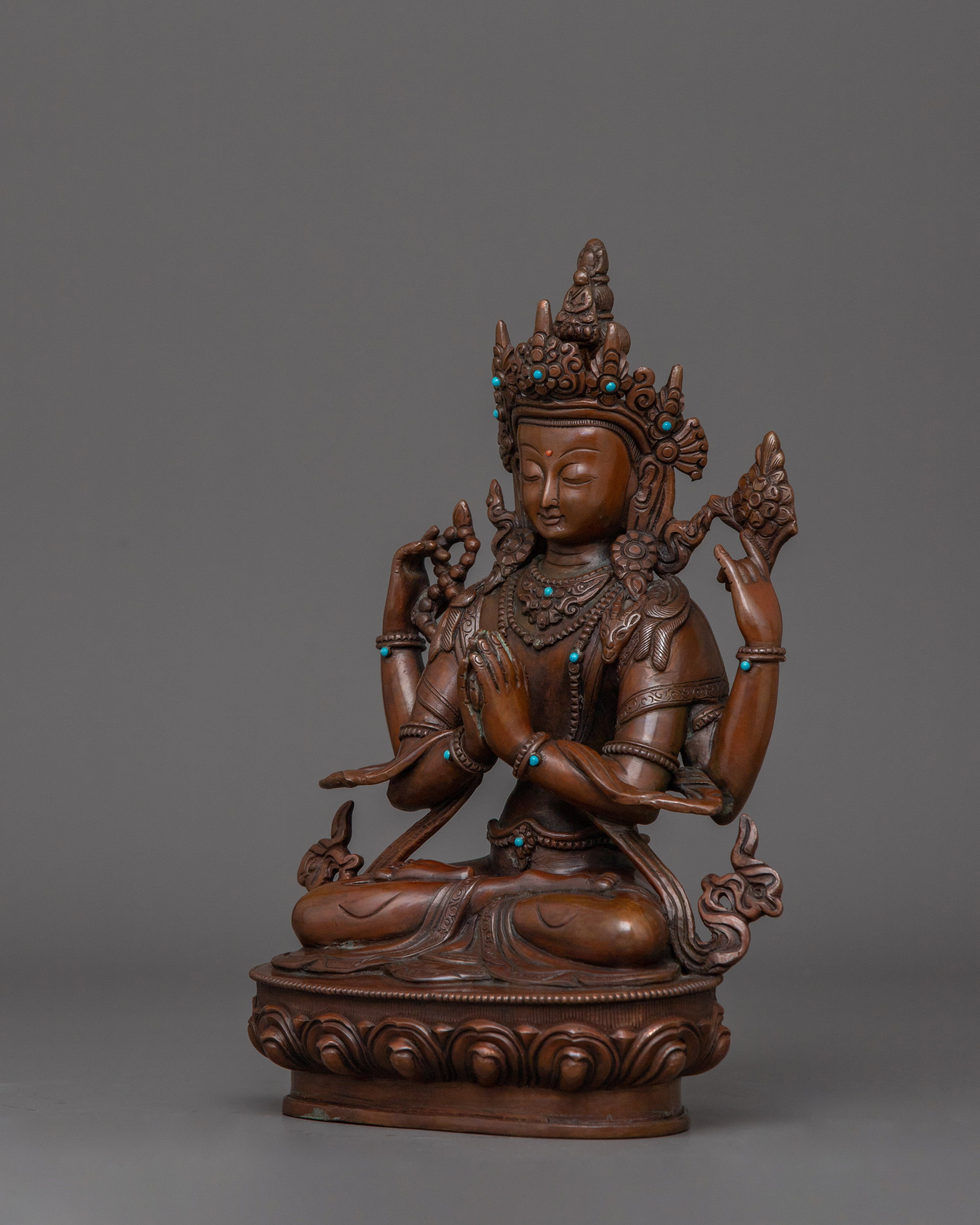 Himalayan Avalokitshvara Statue | The one who looks with unwavering eye