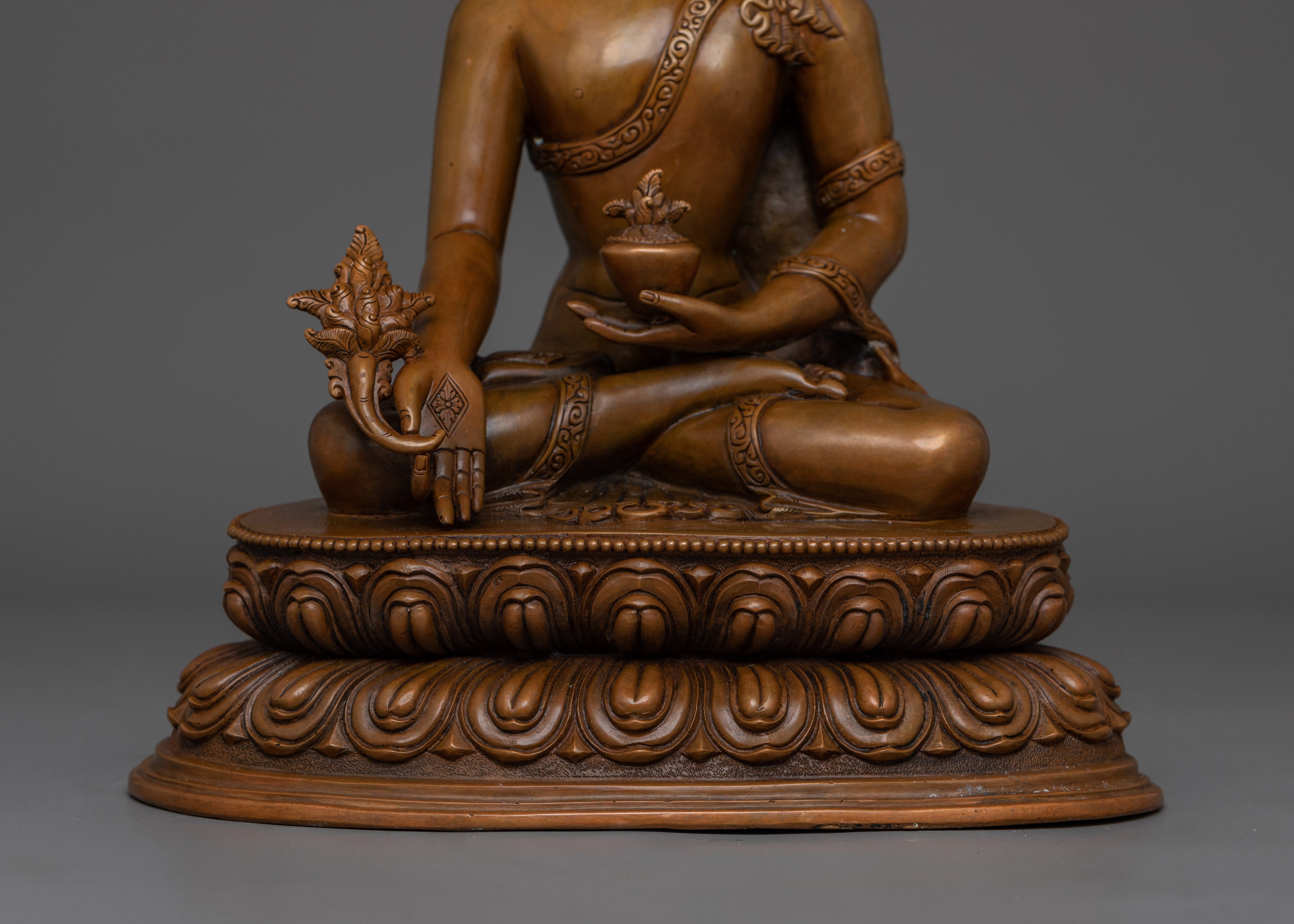 Oxidized Statue of Medicine Buddha | Also known as Bhaisajya-guru