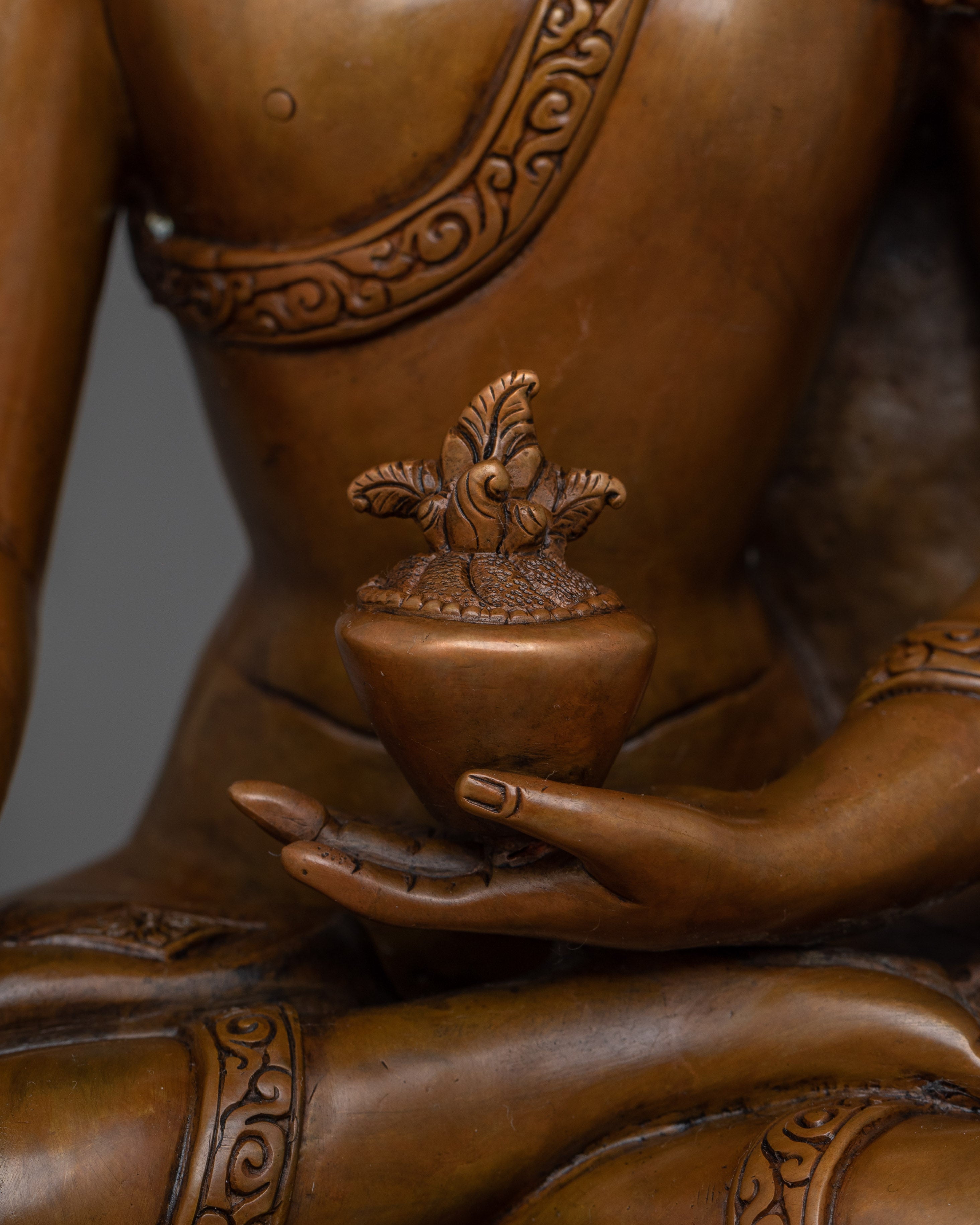 Oxidized Statue of Medicine Buddha | Also known as Bhaisajya-guru