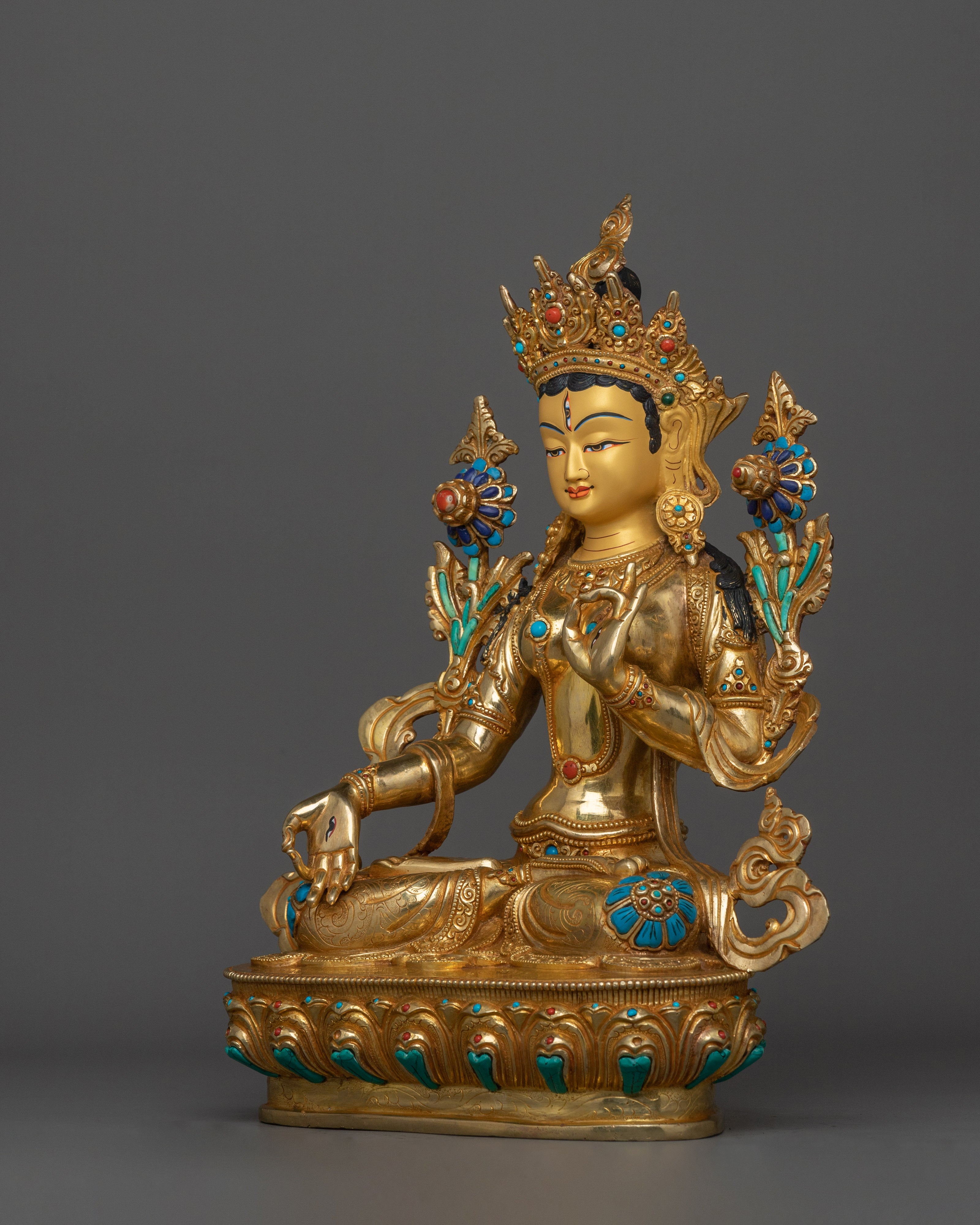 White Tara Handcrafted Statue | Sita Tara - Female Deity of Protection