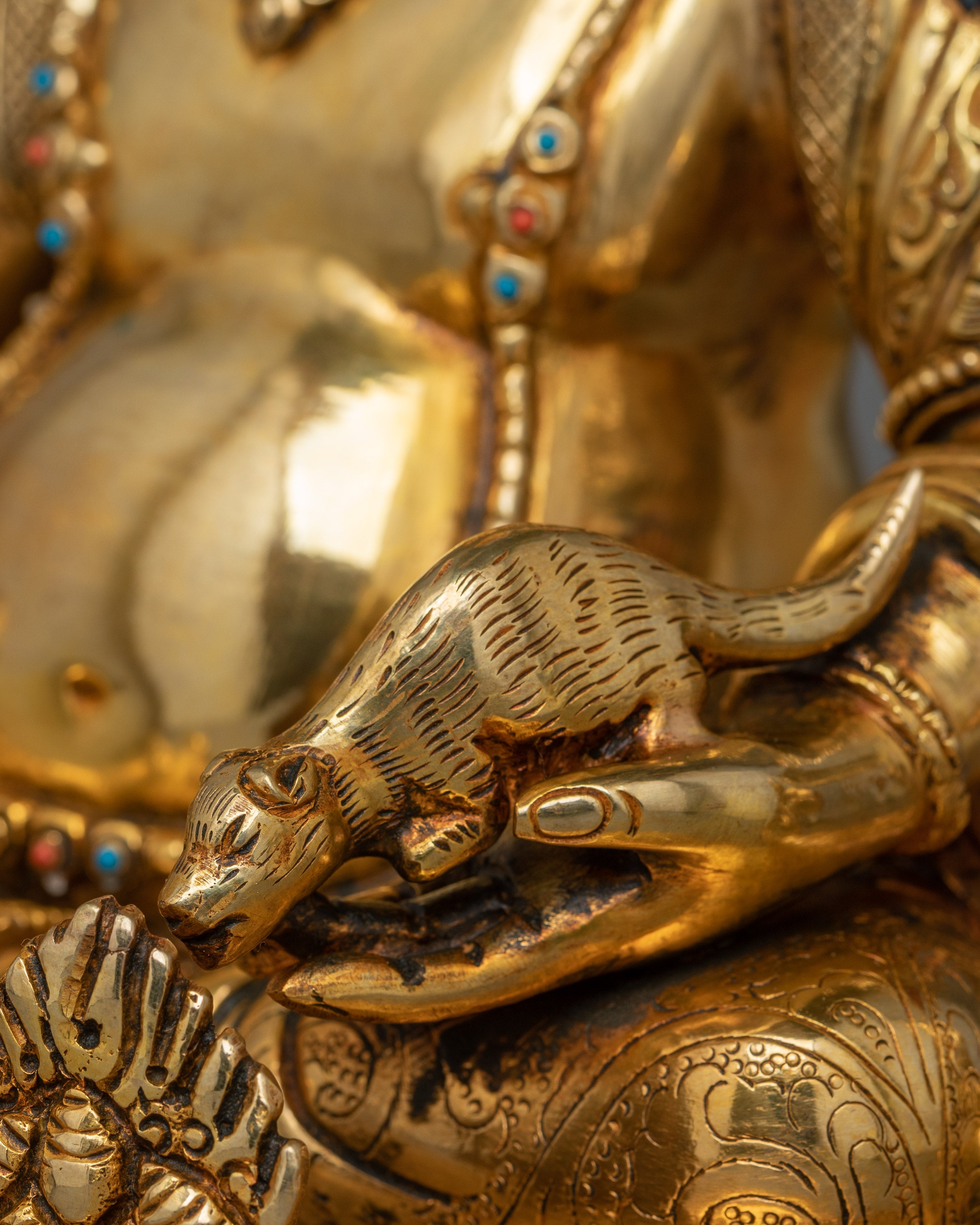 Traditionally Handcarved Statue of Dzambhala | The wealth deity