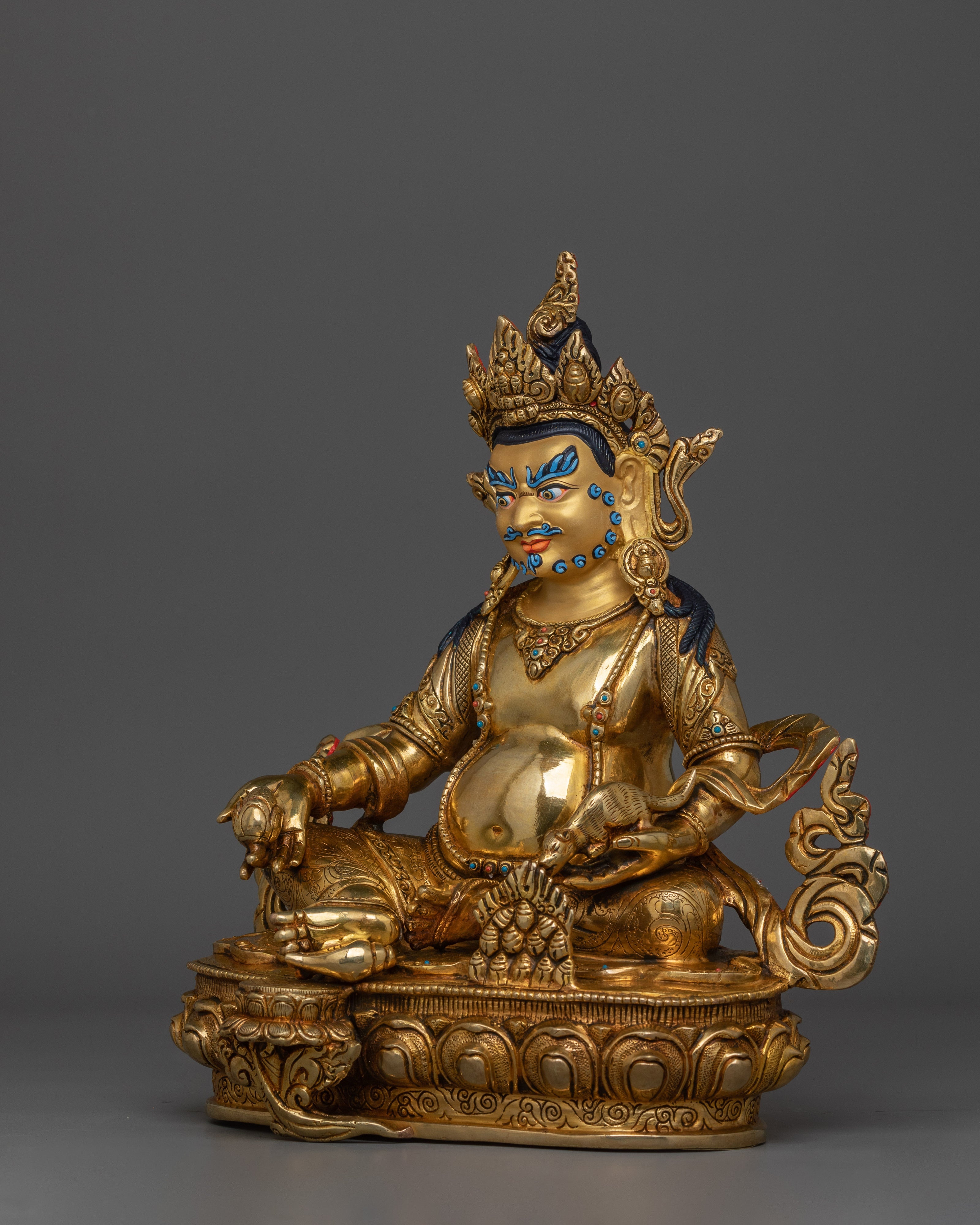 Traditionally Handcarved Statue of Dzambhala | The wealth deity