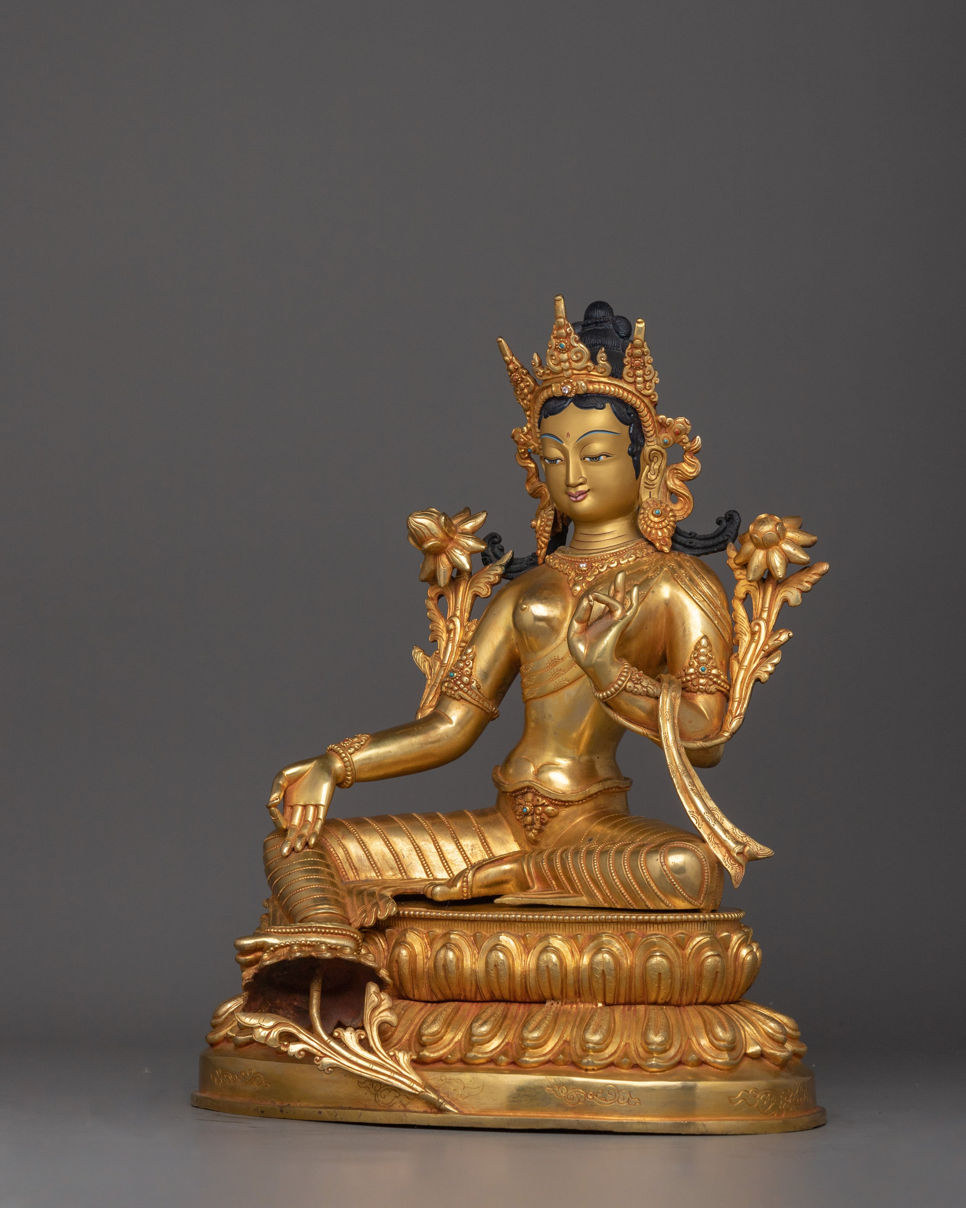 Golden Statue of Shyama Tara | Green Tara - Mother of All Buddhas