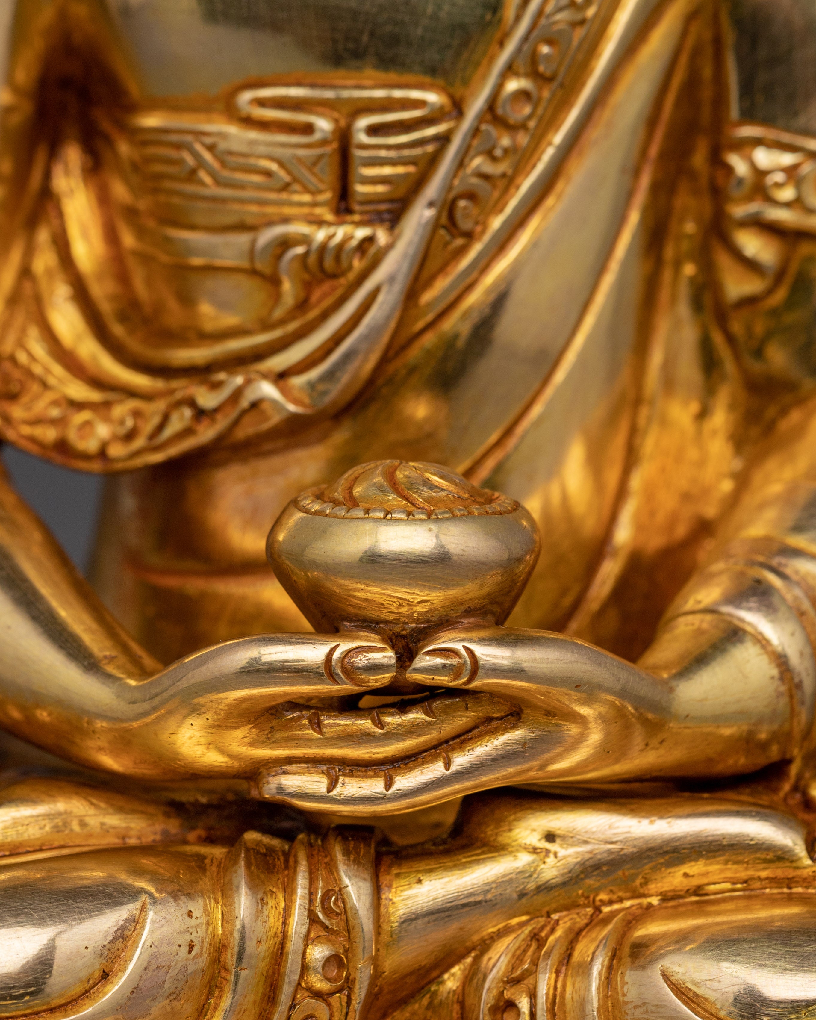 Handcarved Amitabha Buddha Statue | Pure Land Guardian Sculpture