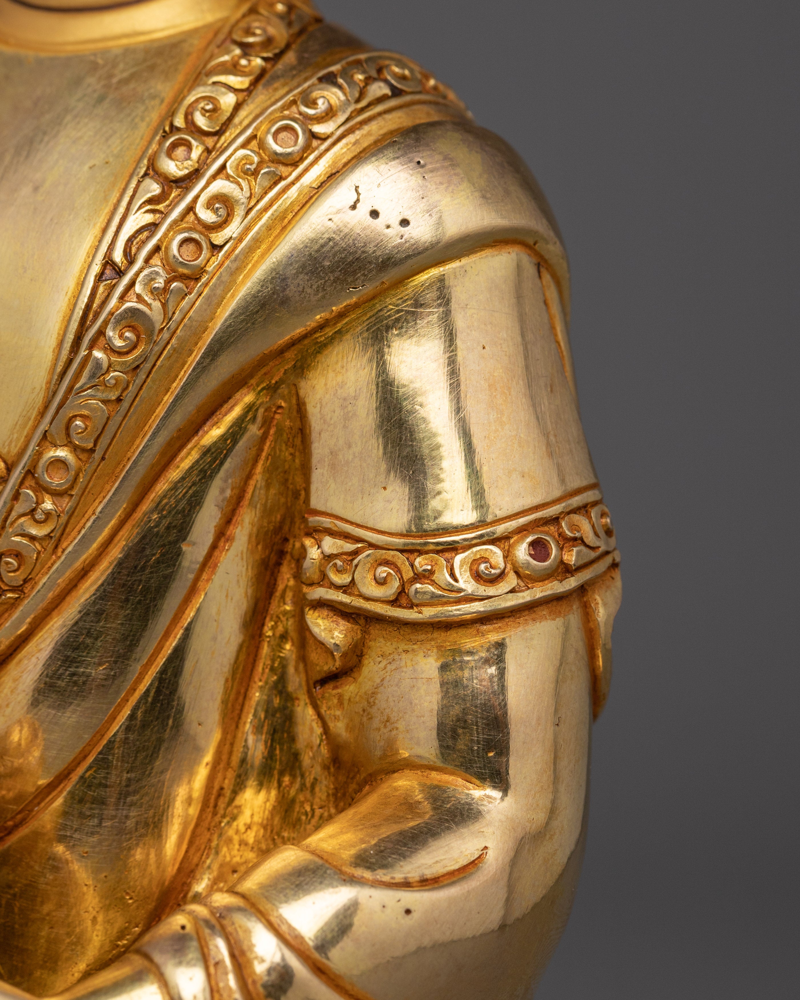 Handcarved Amitabha Buddha Statue | Pure Land Guardian Sculpture