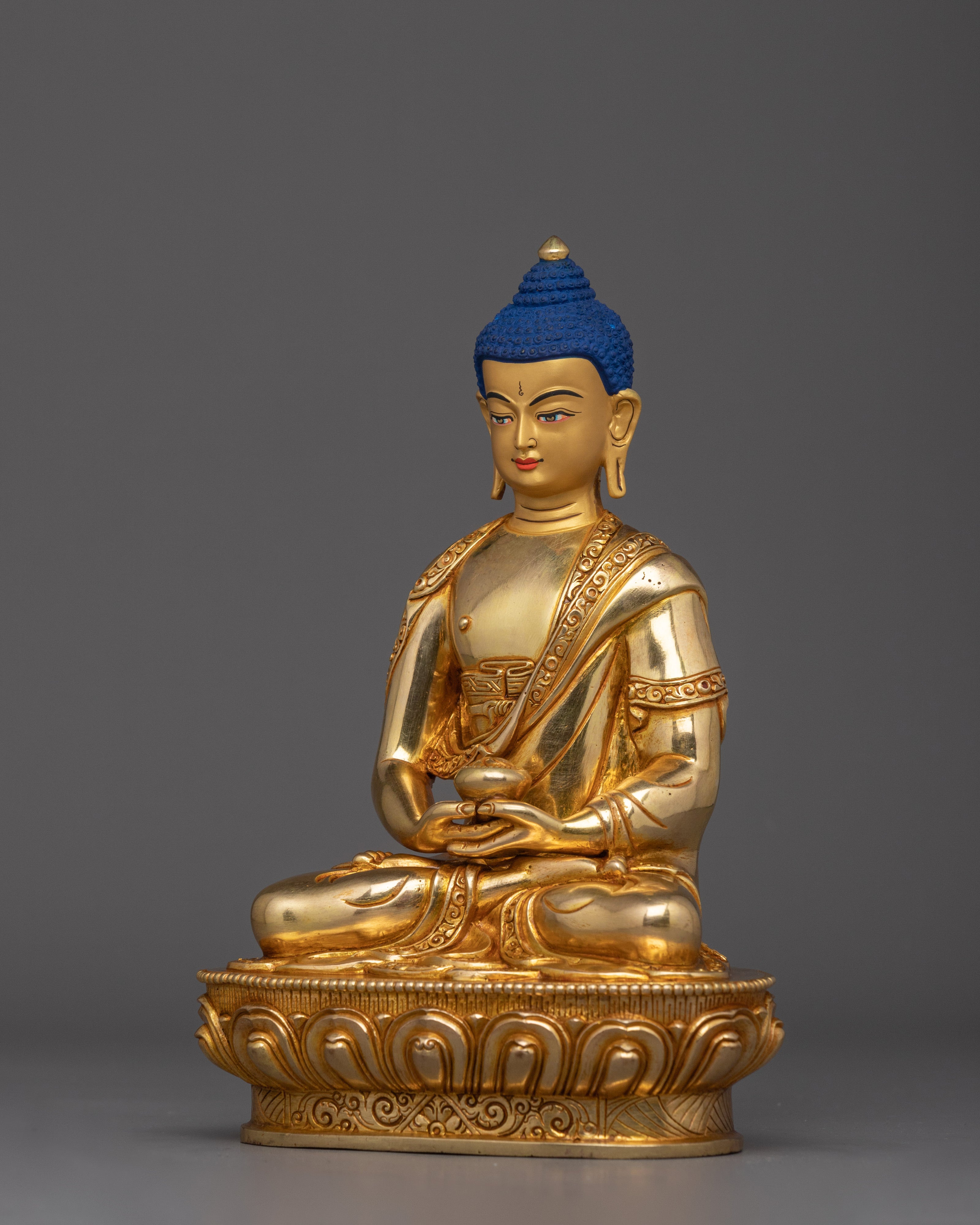 Handcarved Amitabha Buddha Statue | Pure Land Guardian Sculpture
