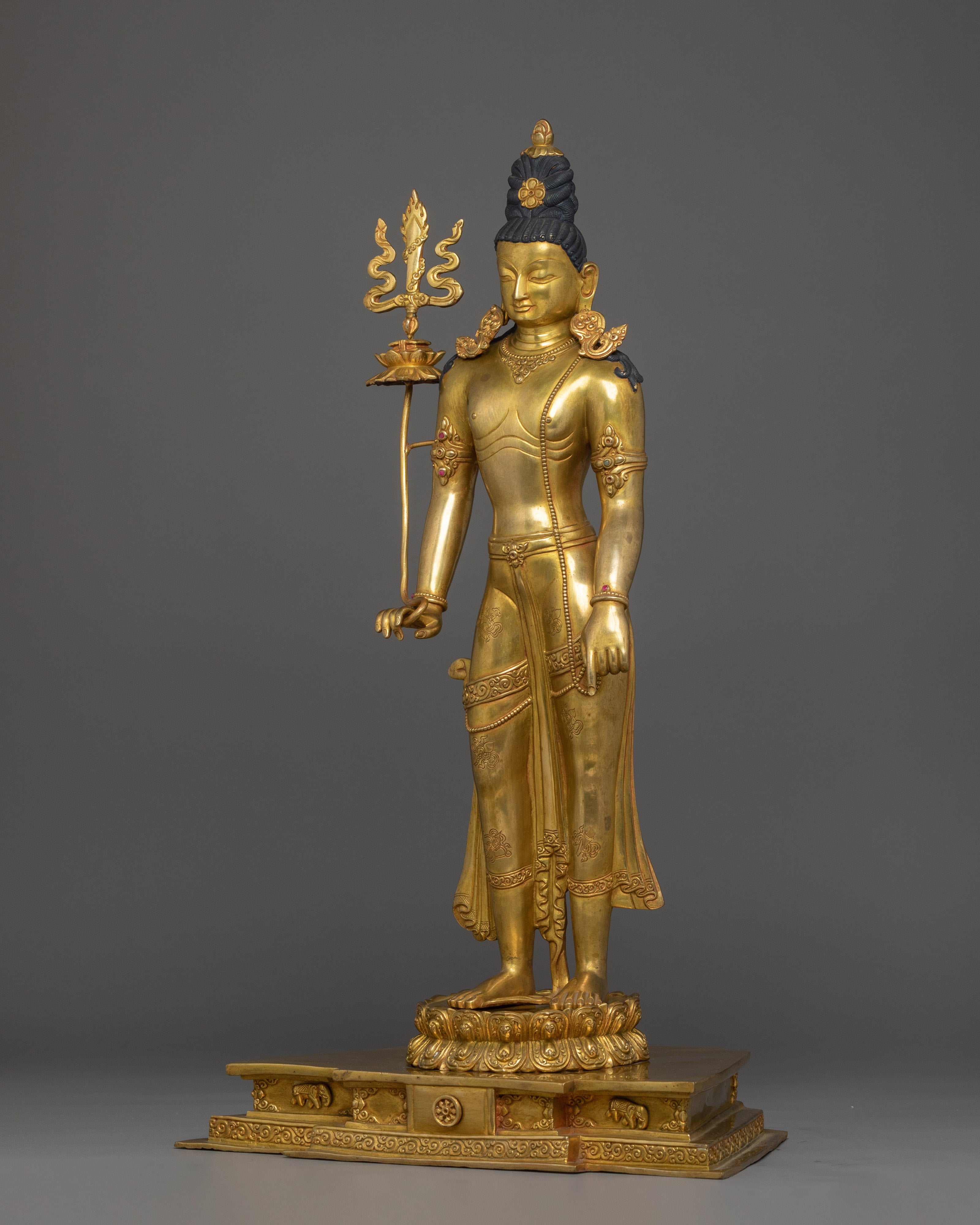 Golden Statue of Standing Lokeshwor | Lord of the World