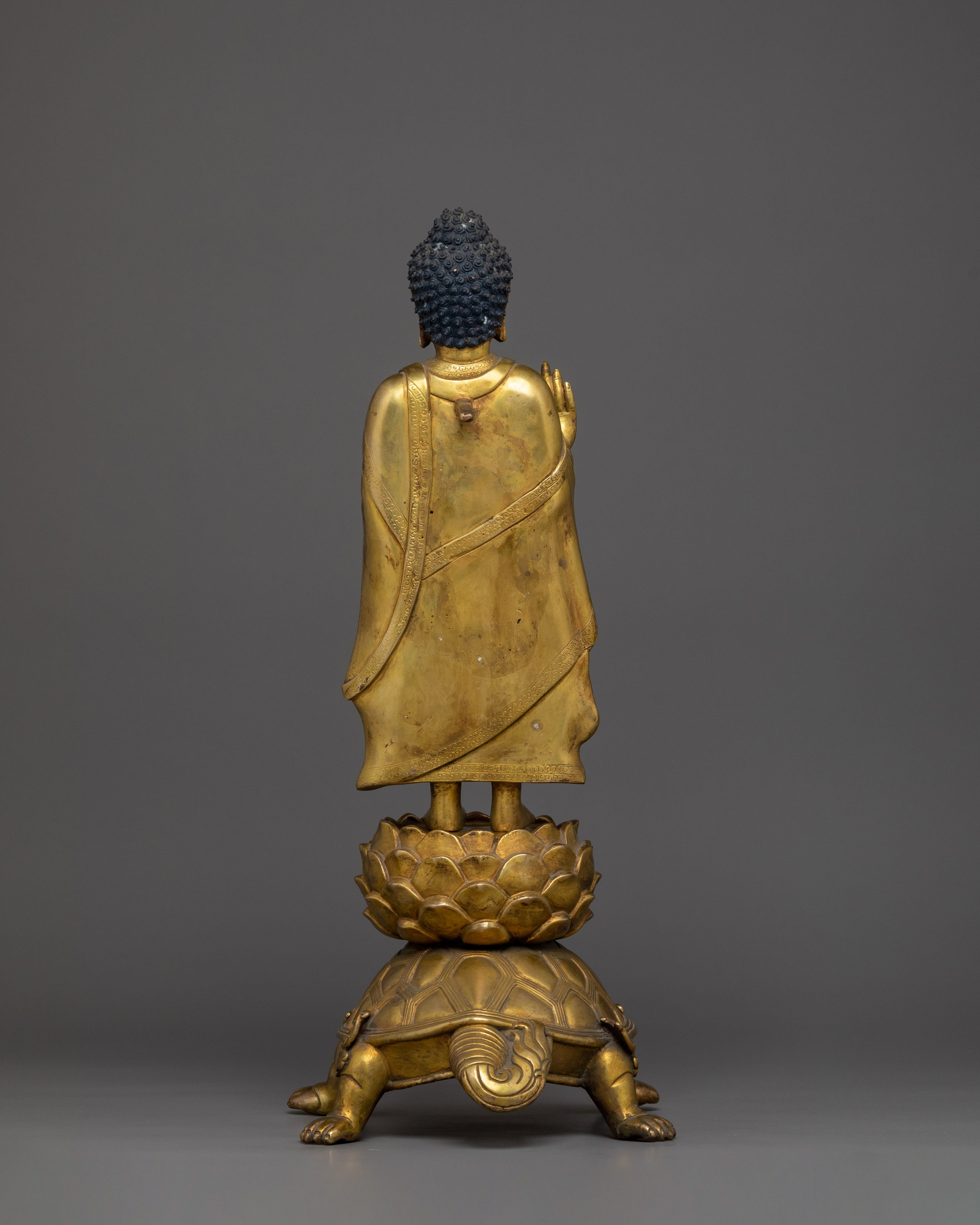 Shakyamuni Buddha on Turtle Statue | Emblem of Strength and Serenity