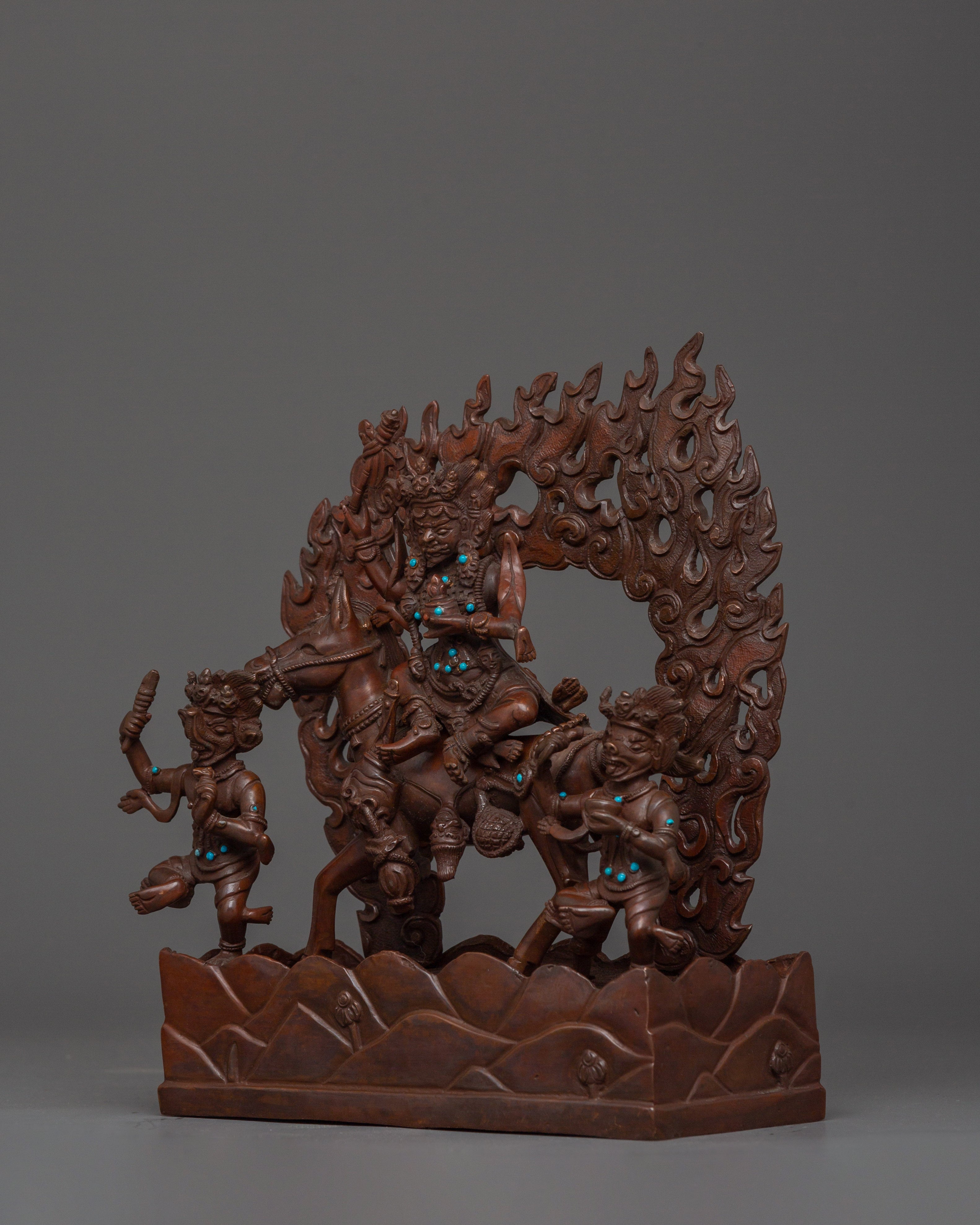 Oxidized Palden Lhamo Statue | Supreme Dharma Protector