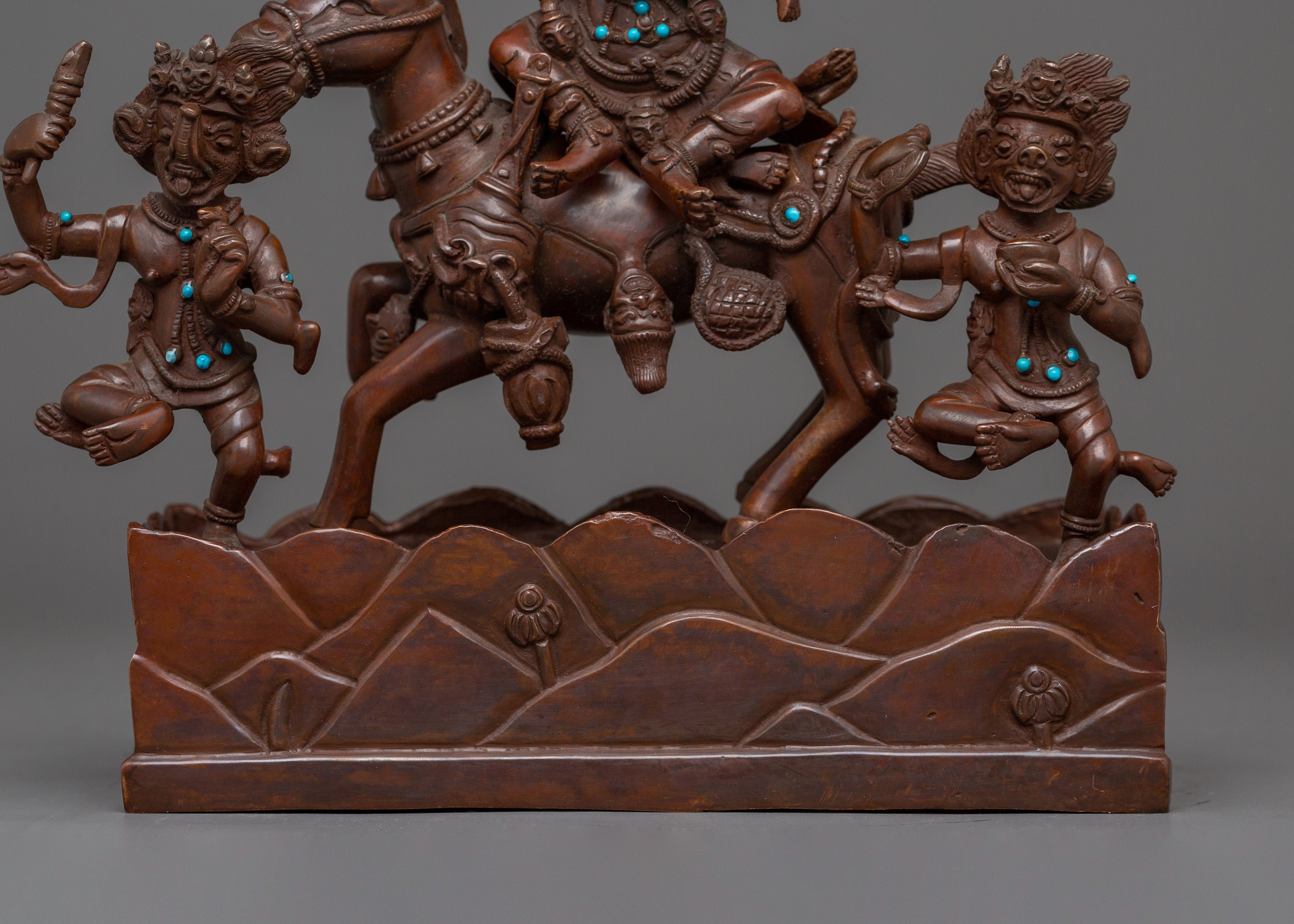 Oxidized Palden Lhamo Statue | Supreme Dharma Protector