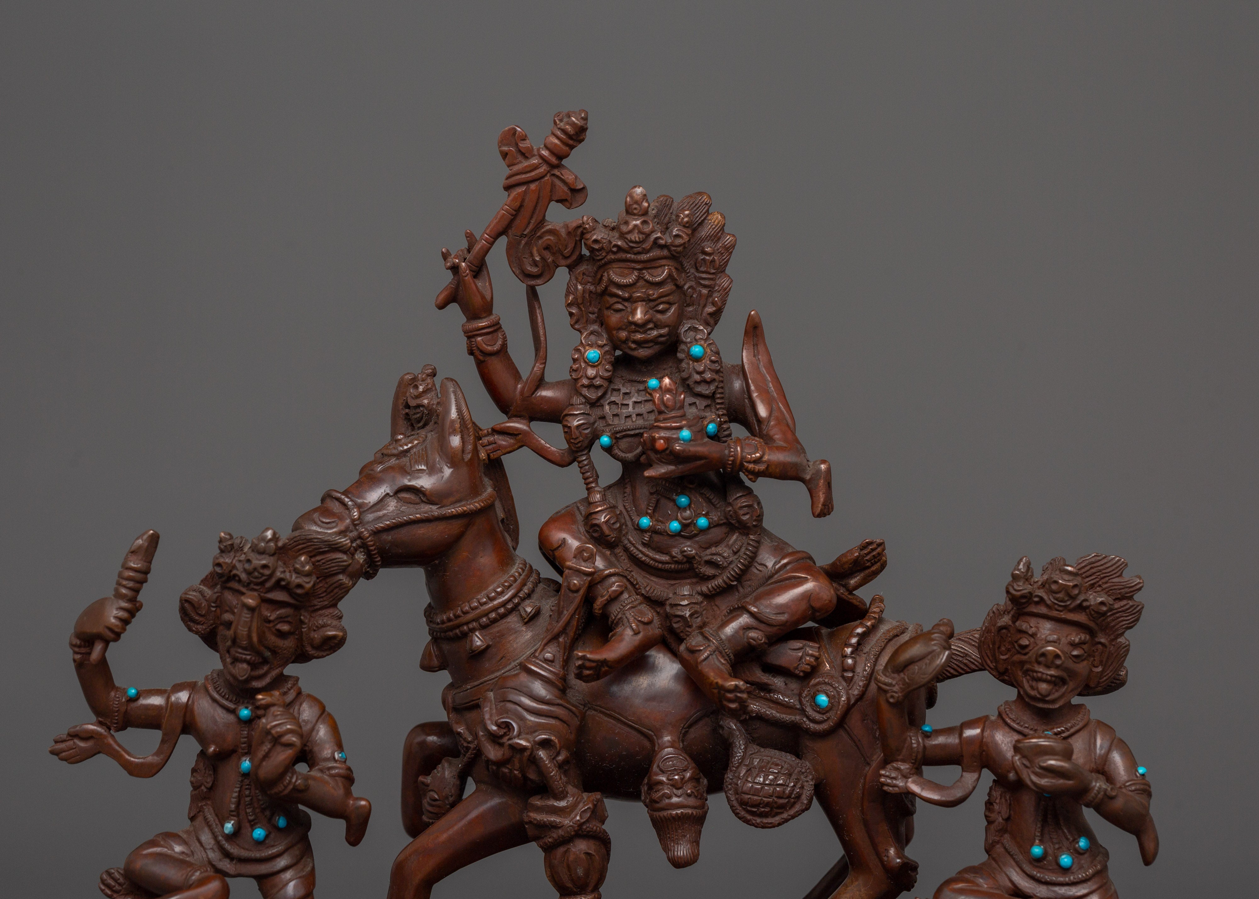 Oxidized Palden Lhamo Statue | Supreme Dharma Protector