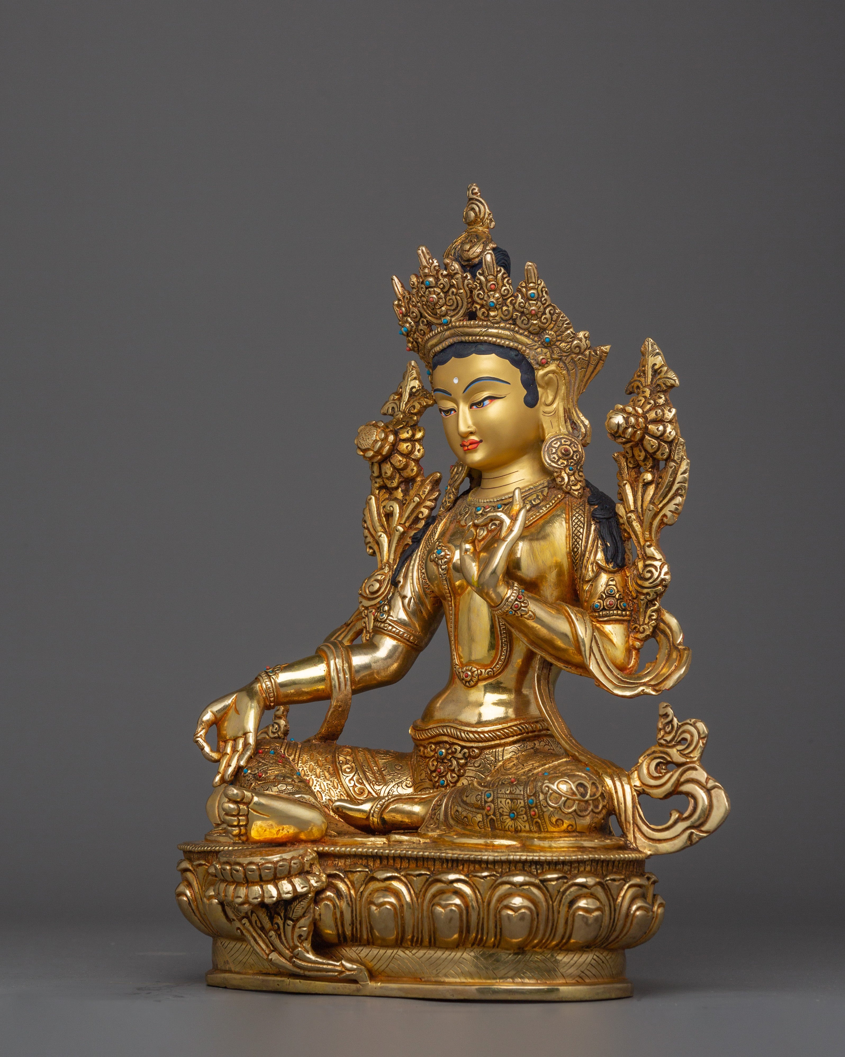 Green Tara Compassionate Deity Figurine | Also known as Shyama Tara