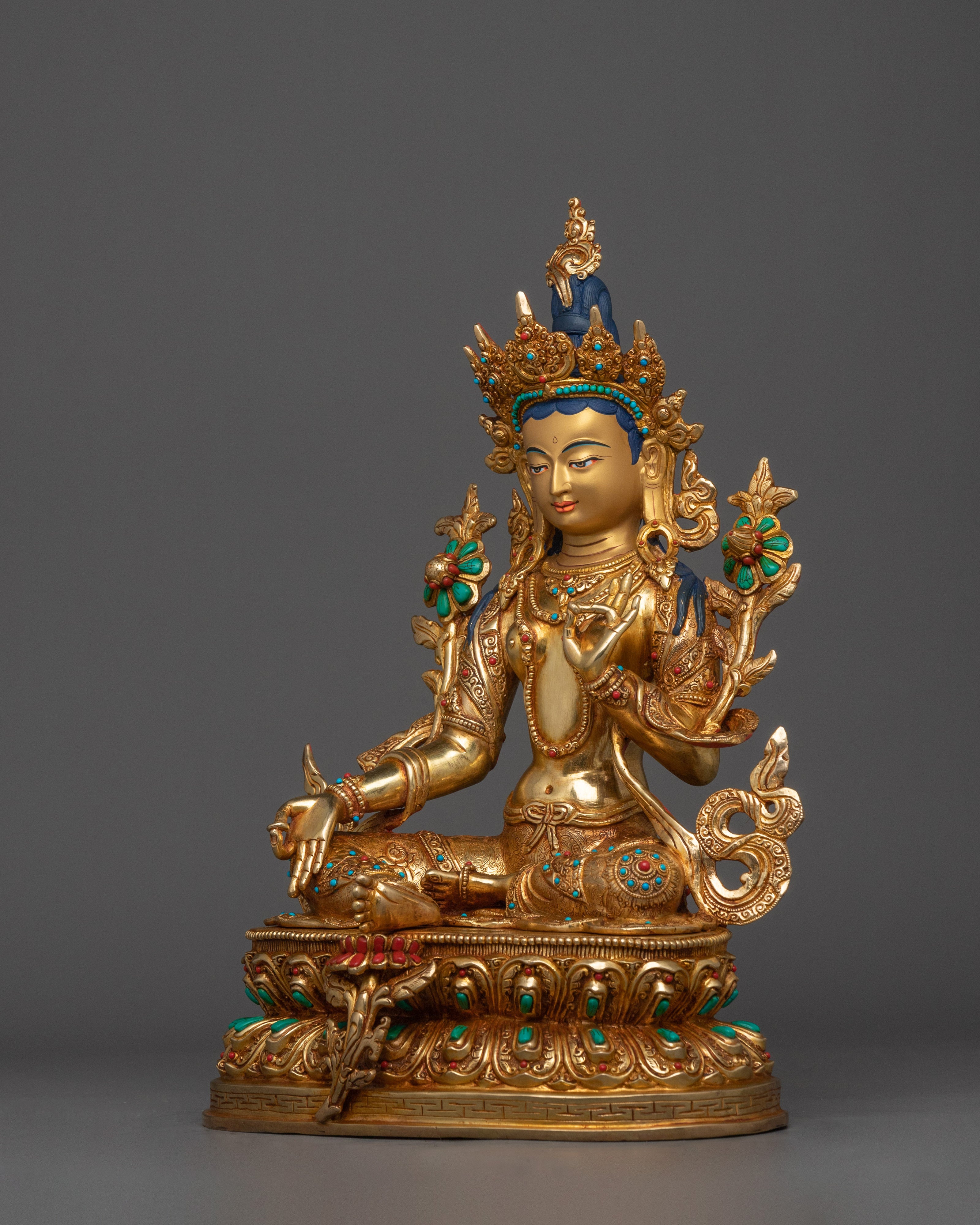 Compassionate Shyama Tara Statue | Green Tara - Mother of All Buddhas