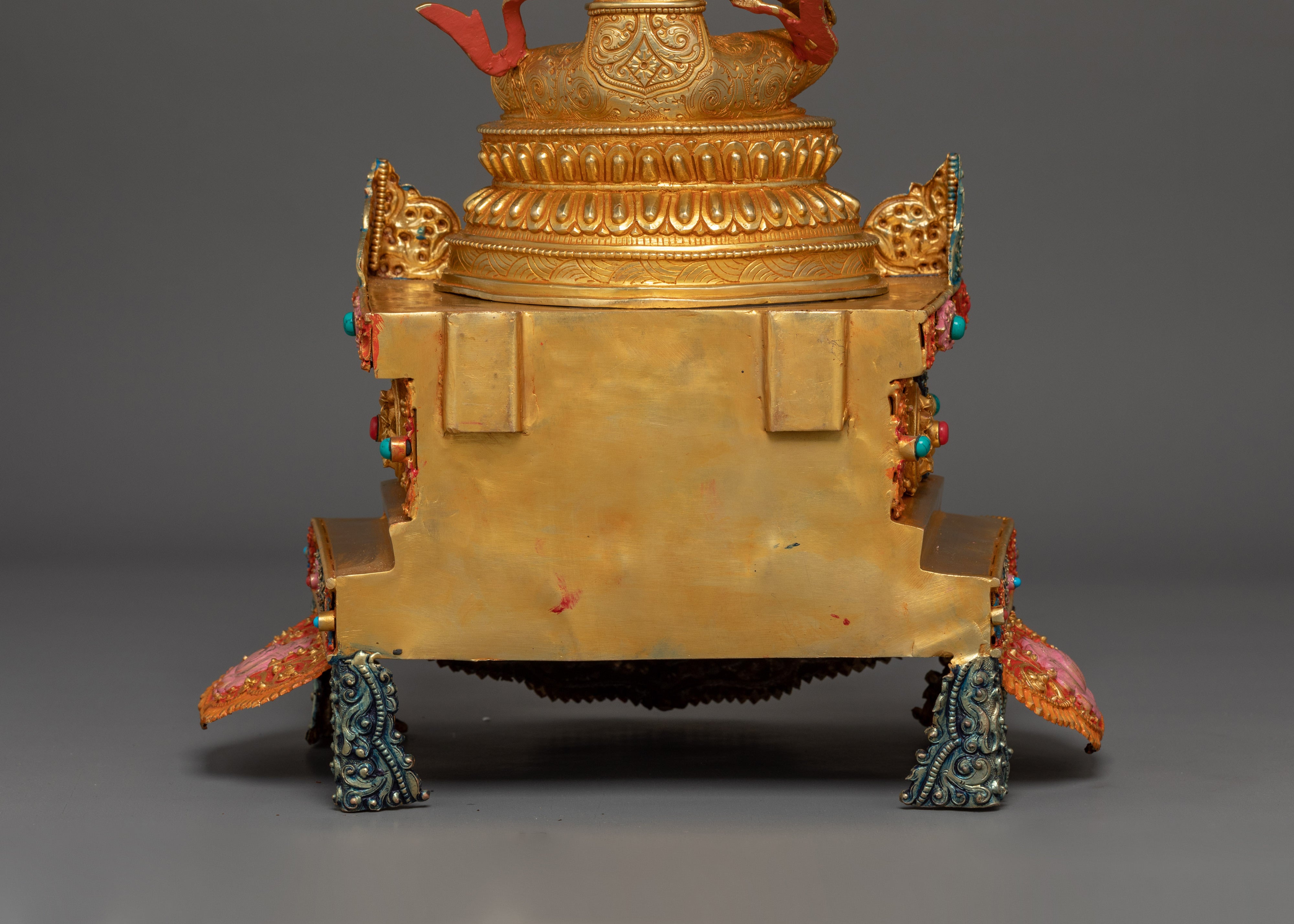 Magnificent 21 Tara statue set | 24K Gold Gilded with Handcarved Gemstones Statue Set