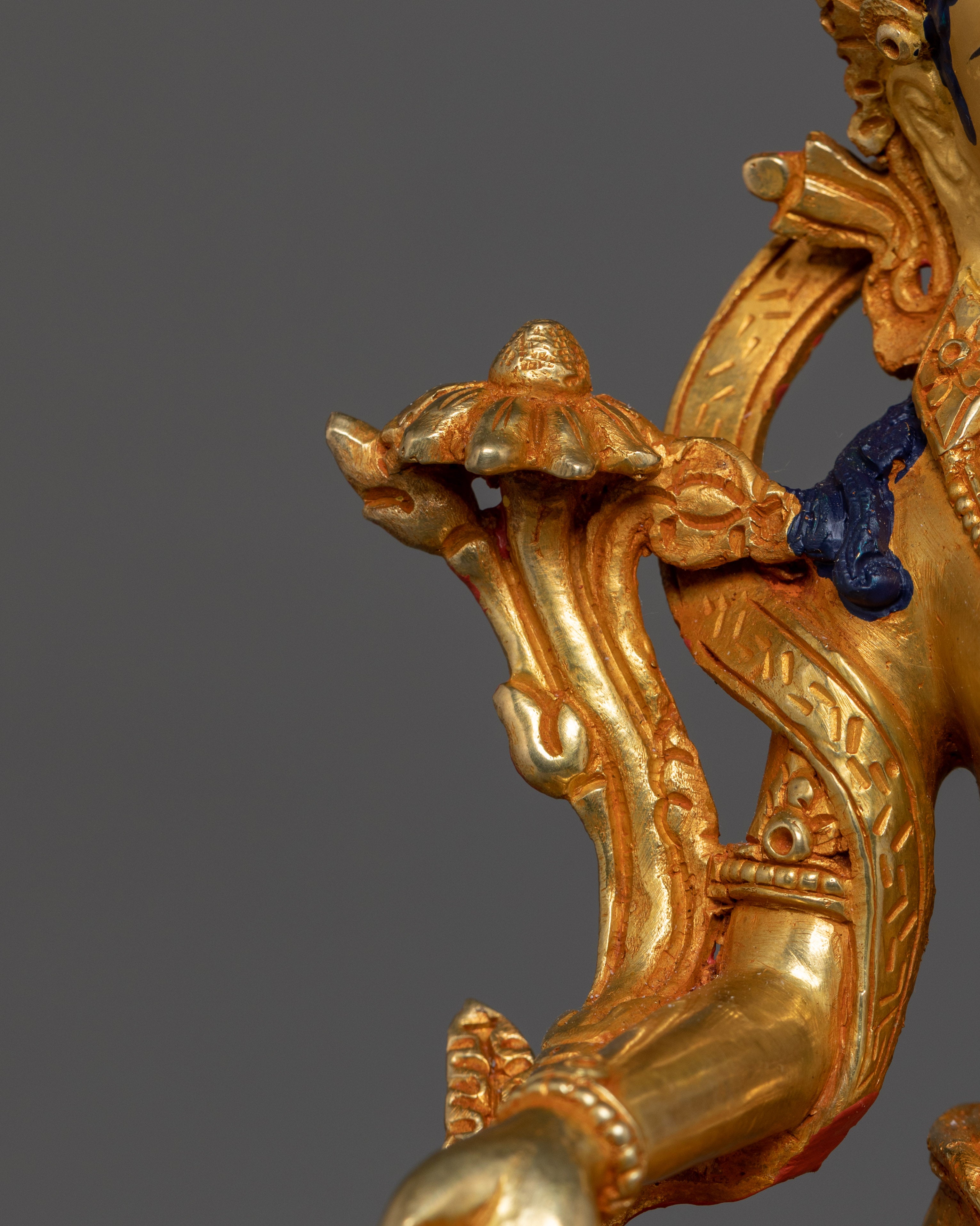 Magnificent 21 Tara statue set | 24K Gold Gilded with Handcarved Gemstones Statue Set