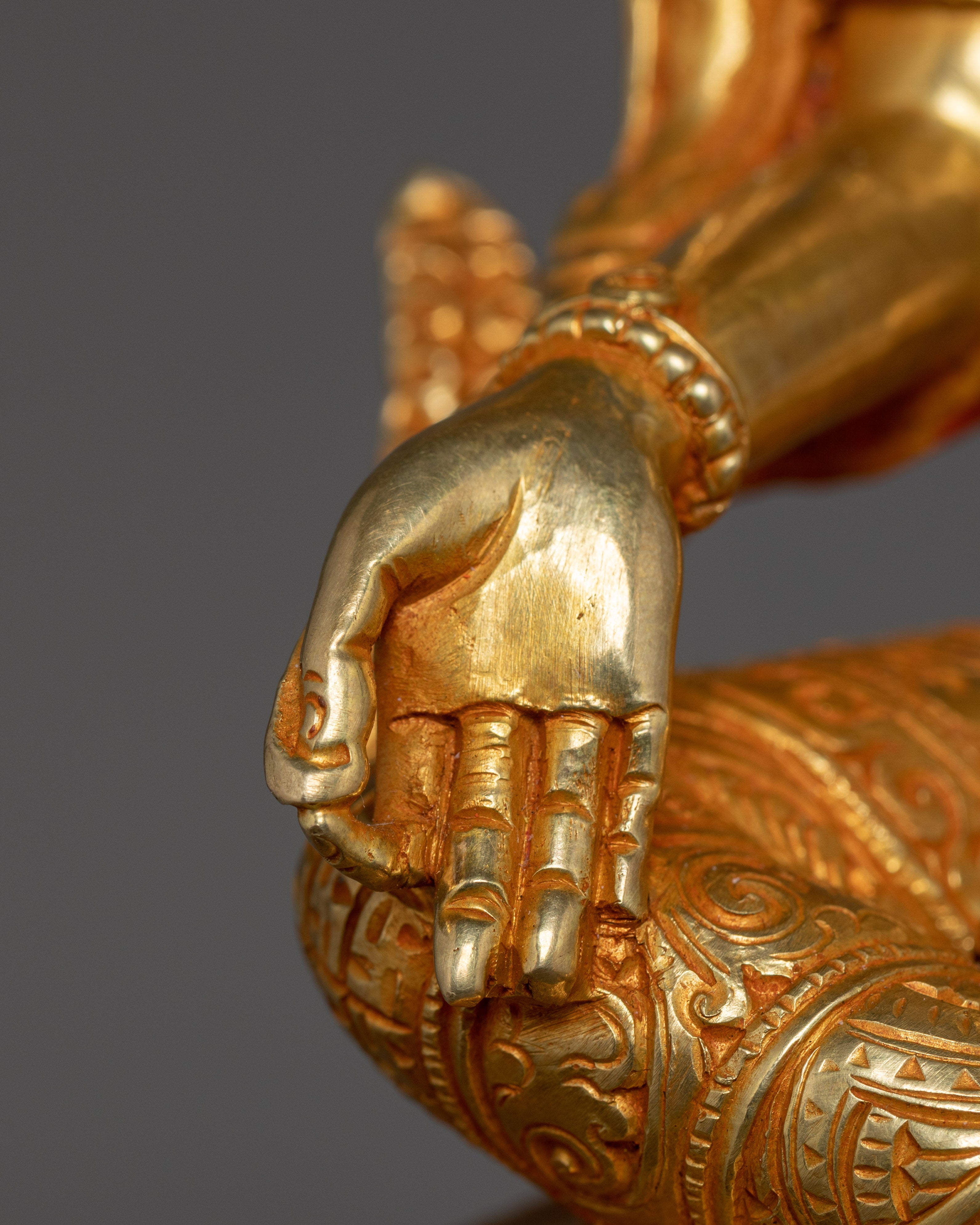 Magnificent 21 Tara statue set | 24K Gold Gilded with Handcarved Gemstones Statue Set