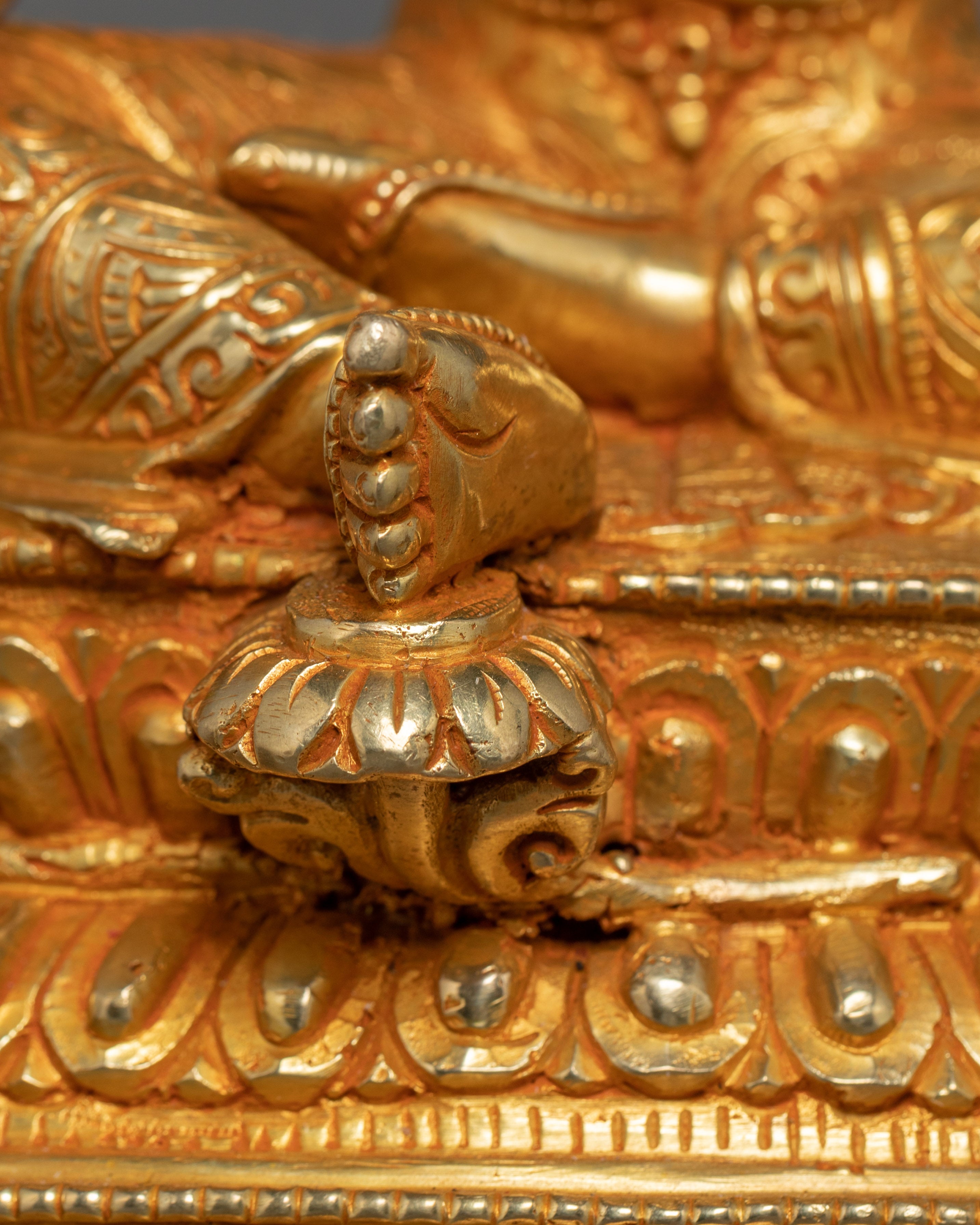 Magnificent 21 Tara statue set | 24K Gold Gilded with Handcarved Gemstones Statue Set