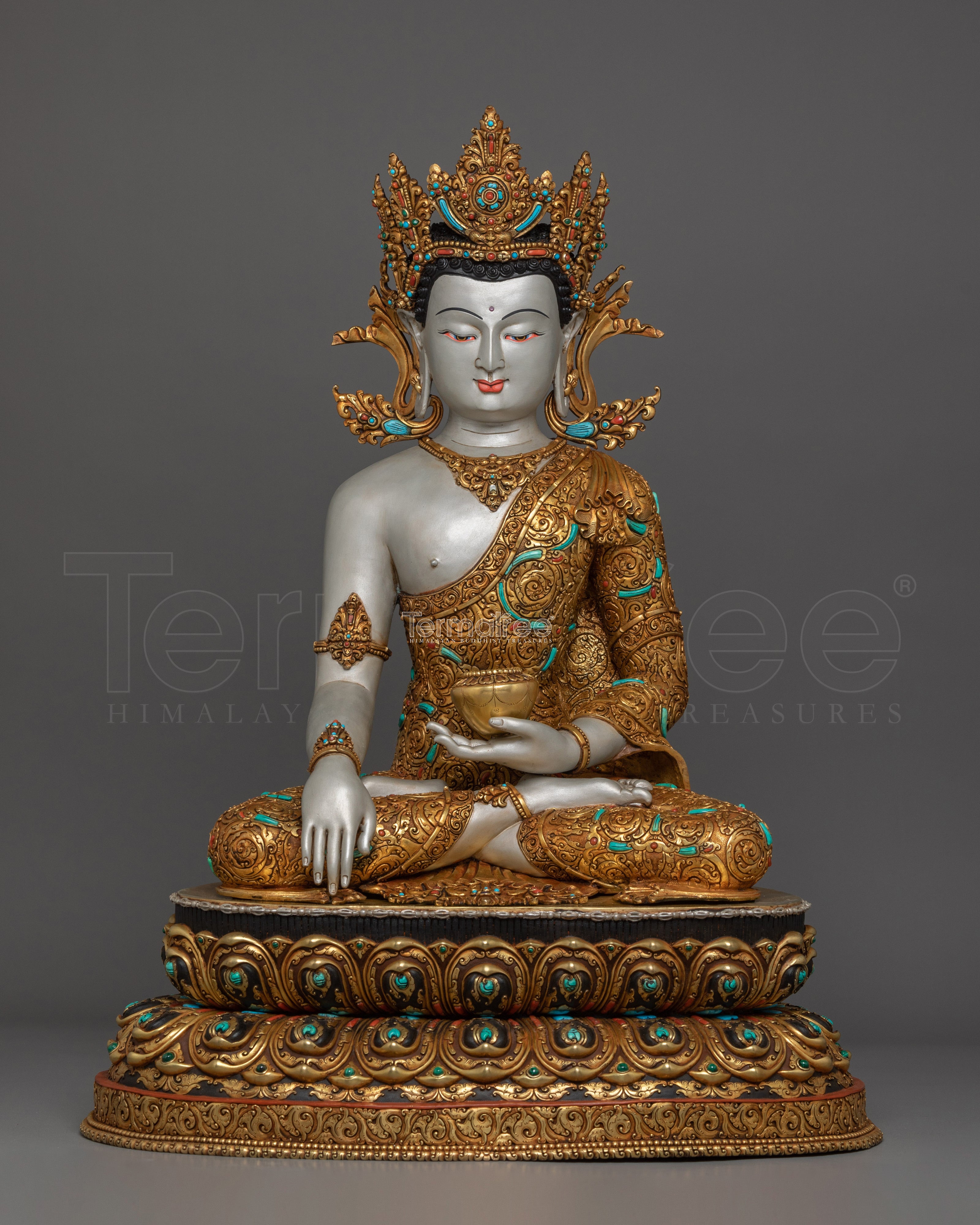 Tibetan Crown Shakyamuni Buddha Statue | The Jeweled Sage