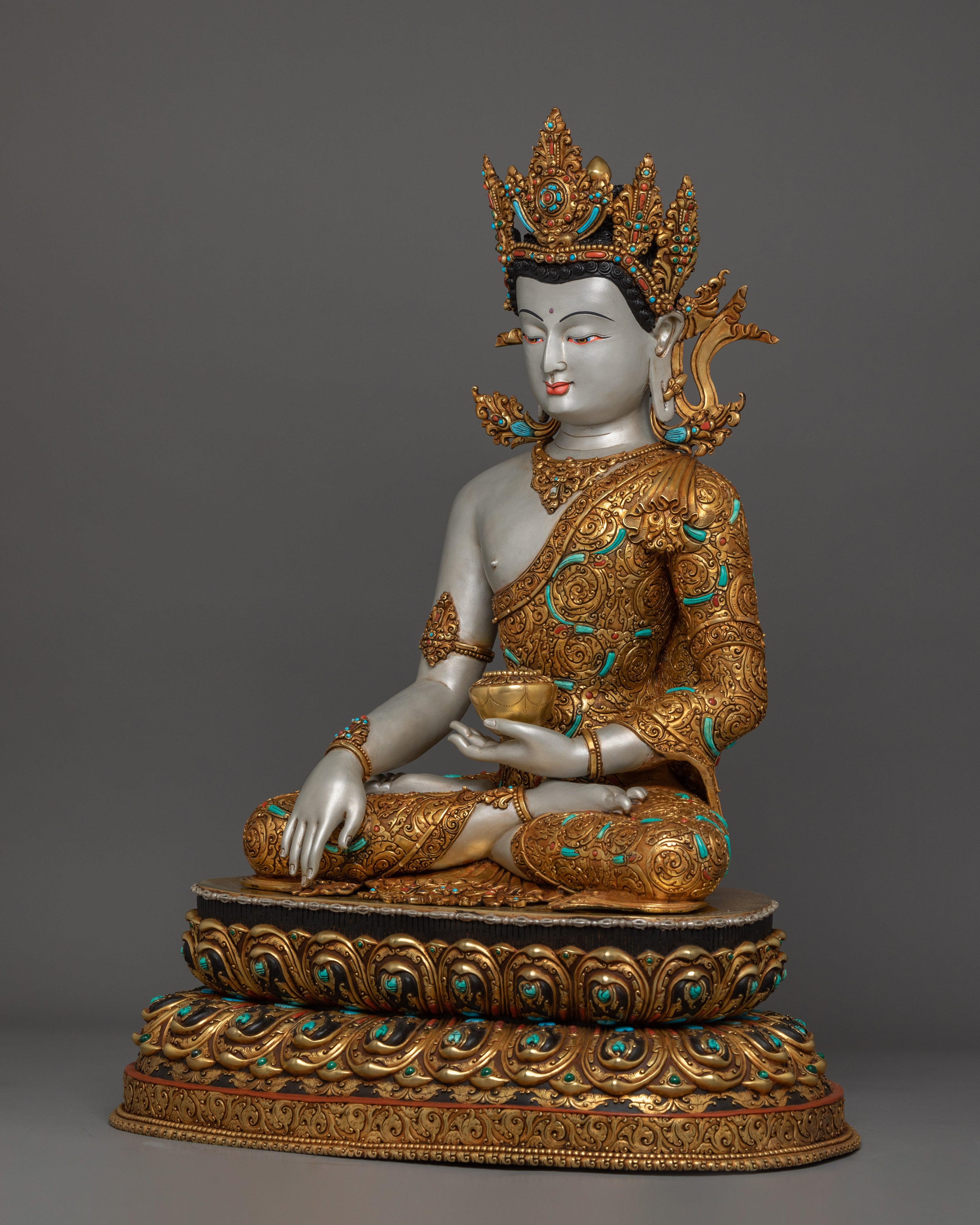 Tibetan Crown Shakyamuni Buddha Statue | The Jeweled Sage
