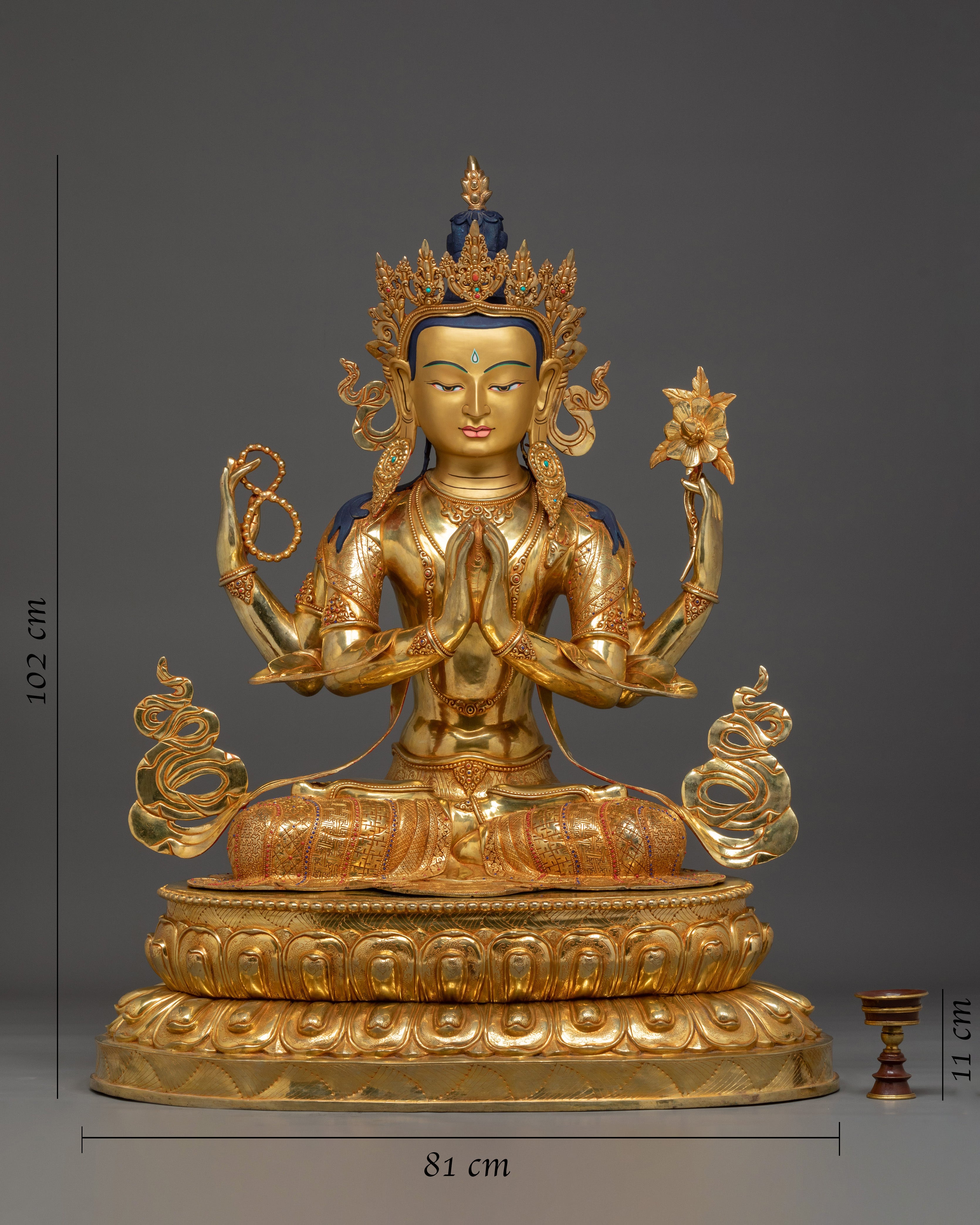 Bodhisattva of Compassion Chenrezig Statue | Four Armed Chenrezig