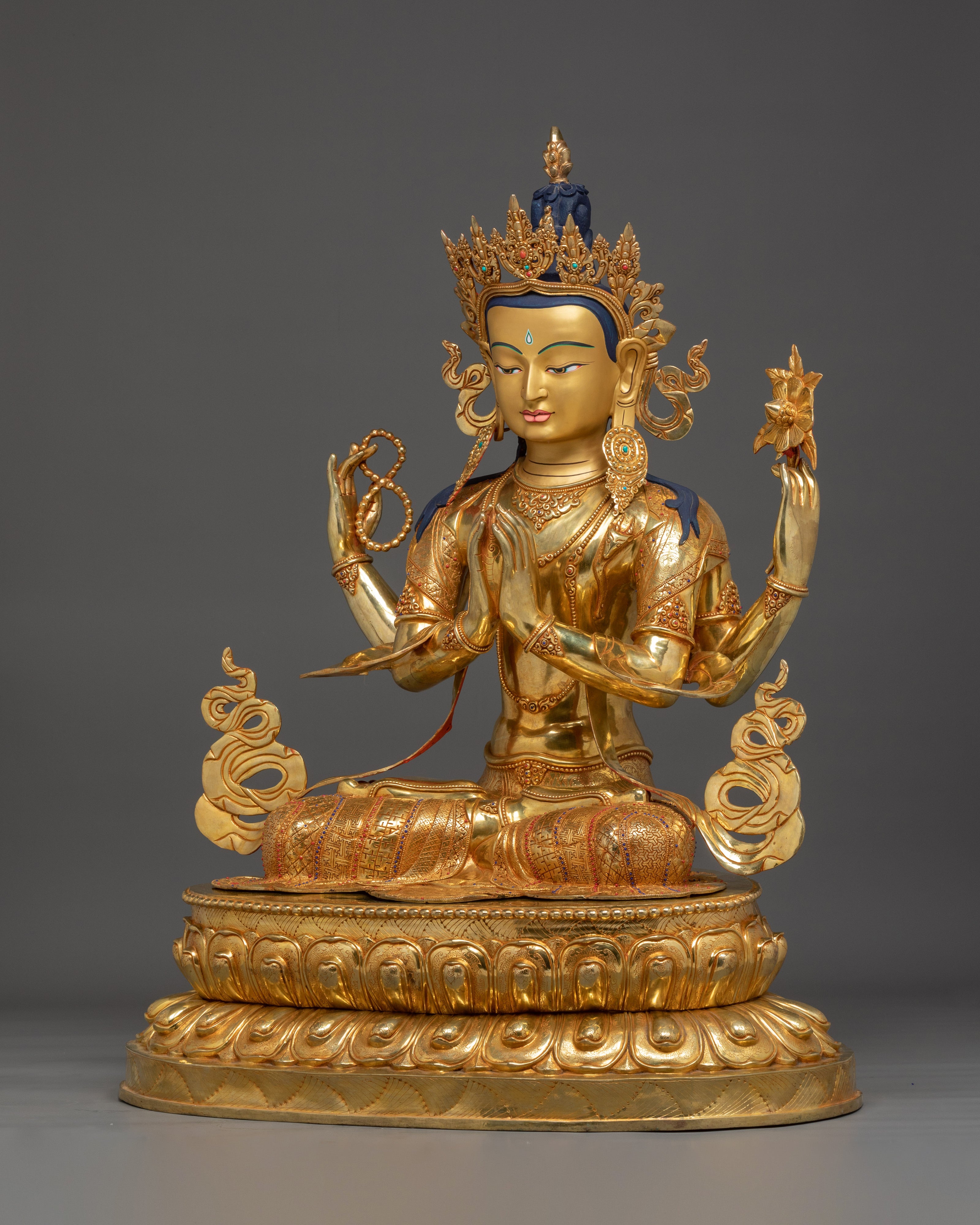 Bodhisattva of Compassion Chenrezig Statue | Four Armed Chenrezig