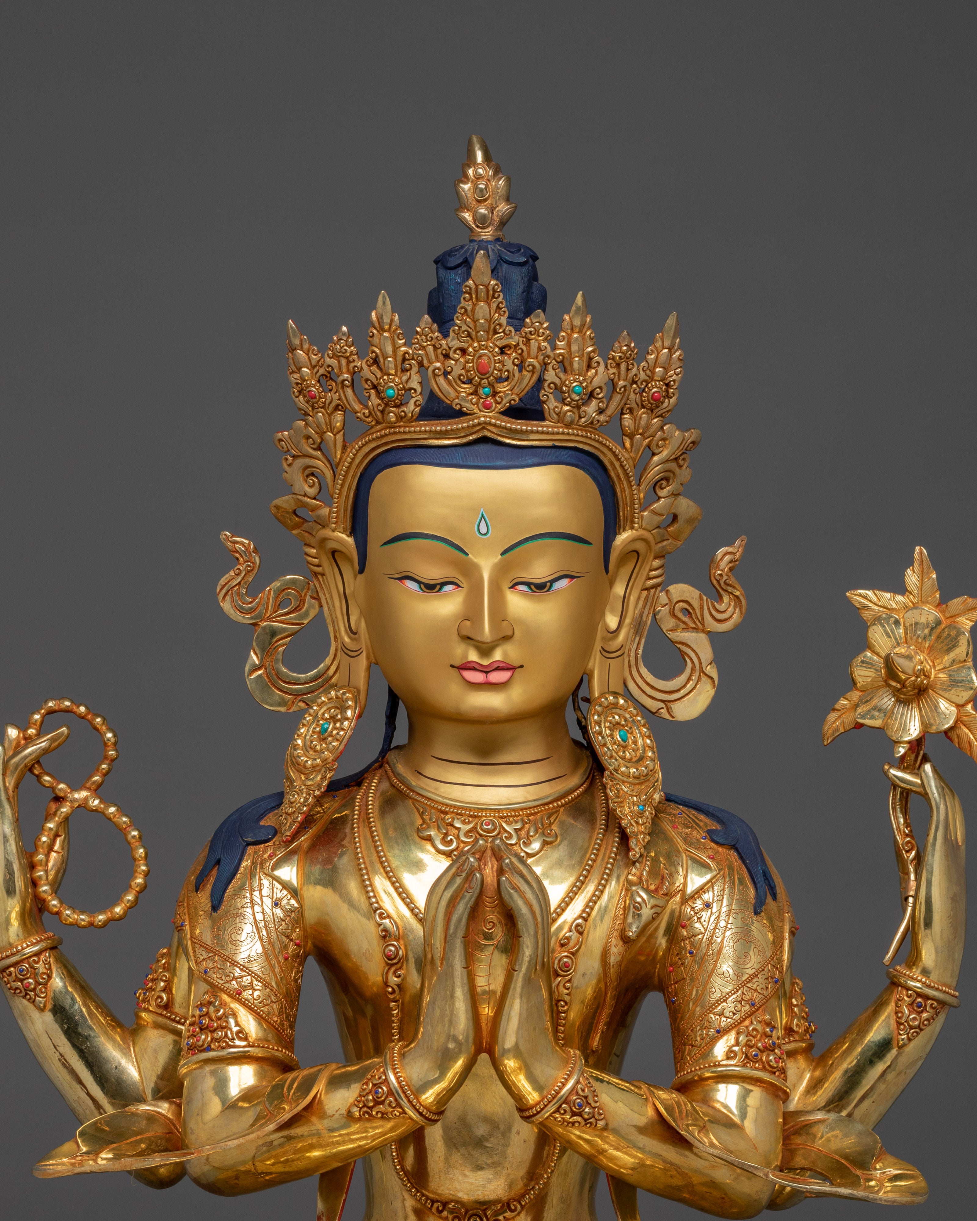 Bodhisattva of Compassion Chenrezig Statue | Four Armed Chenrezig