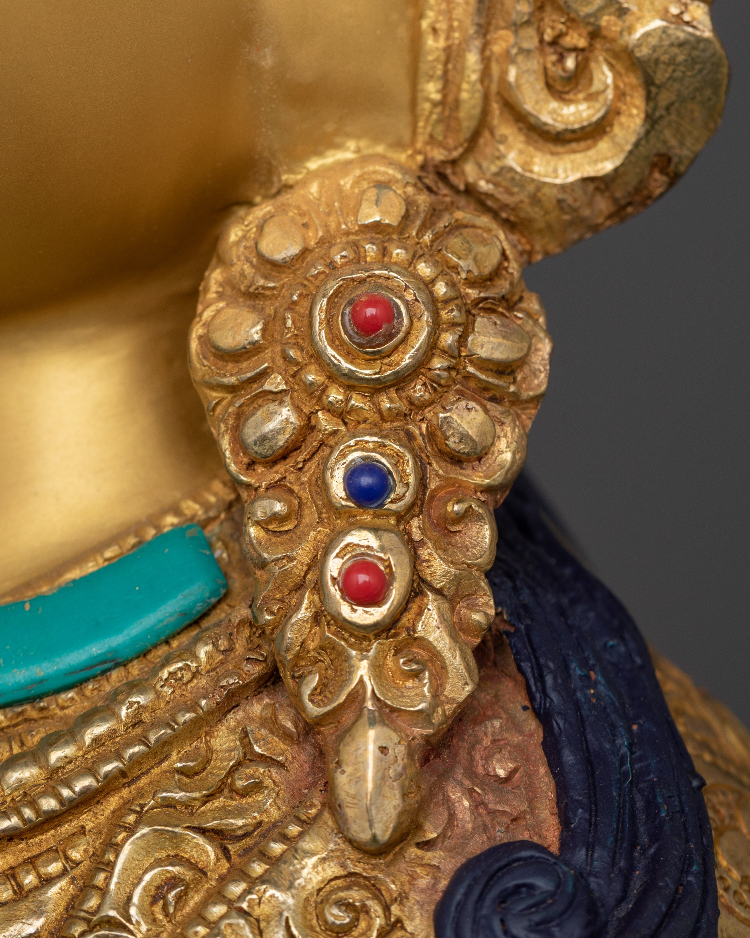 Guru Rinpoche Tantric Master Statue | Padmasambhava Golden Sculpture