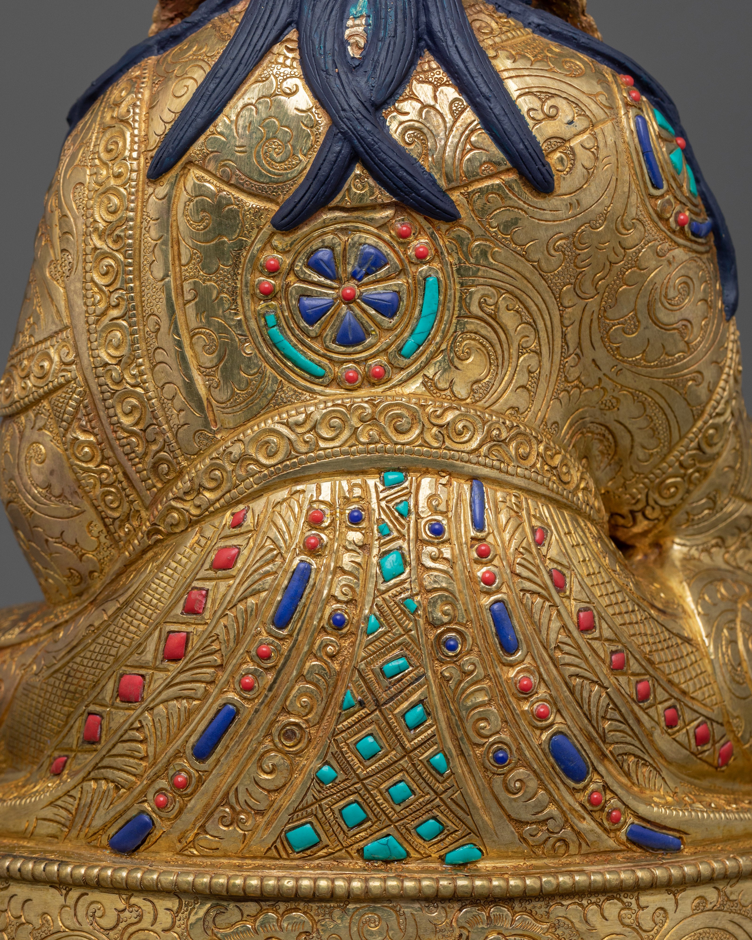 Guru Rinpoche Tantric Master Statue | Padmasambhava Golden Sculpture