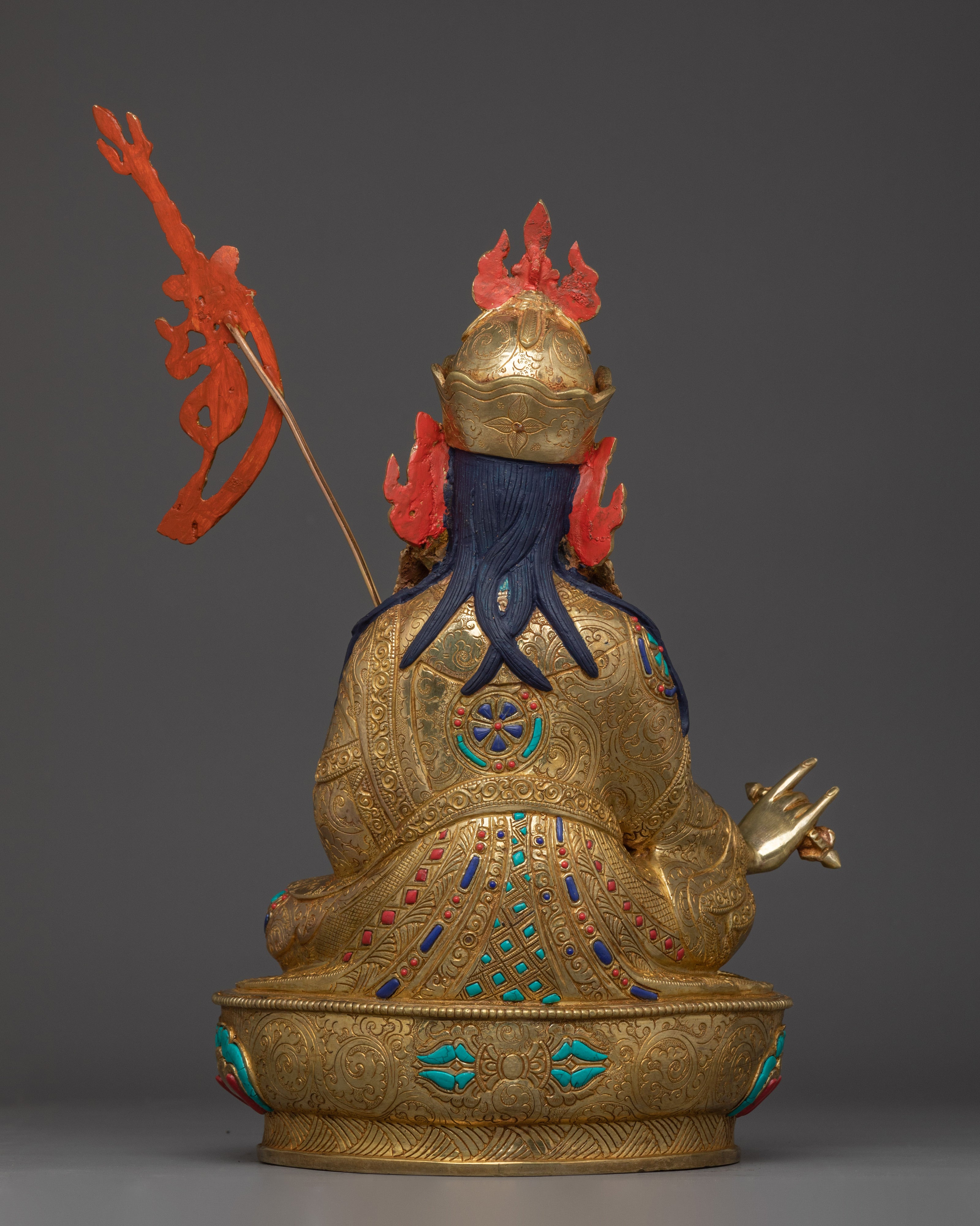 Guru Rinpoche Tantric Master Statue | Padmasambhava Golden Sculpture