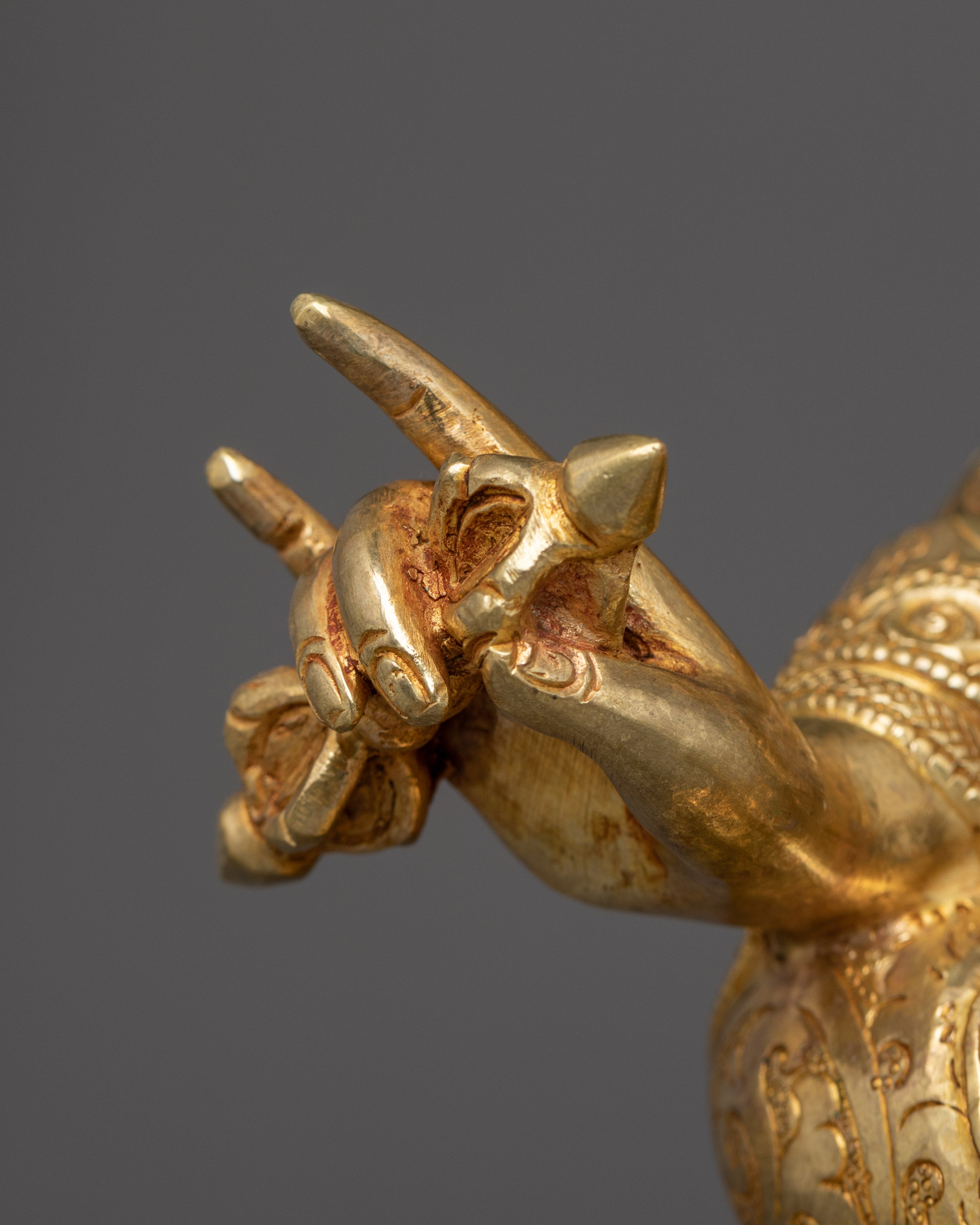 Guru Rinpoche Tantric Master Statue | Padmasambhava Golden Sculpture