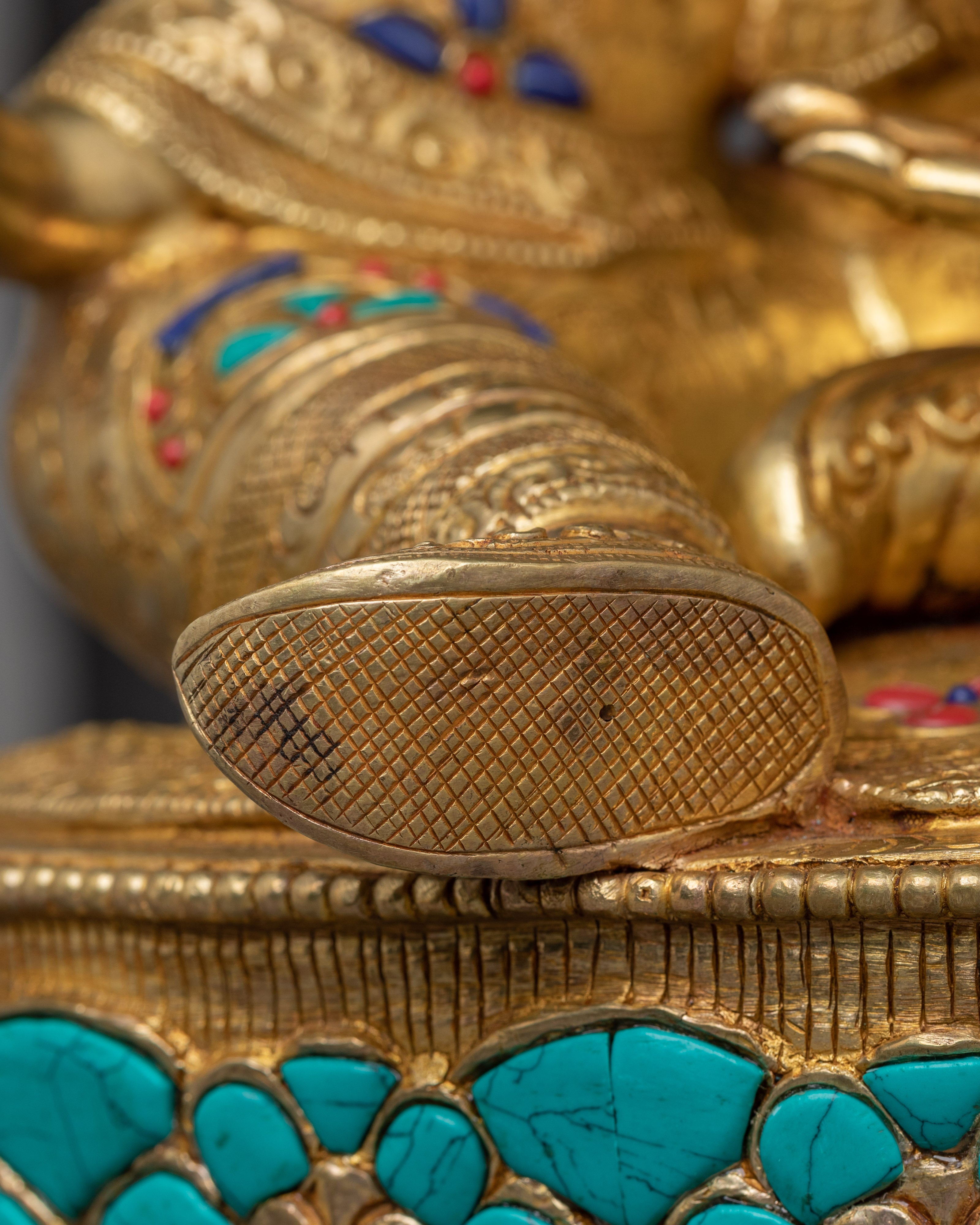 Guru Rinpoche Tantric Master Statue | Padmasambhava Golden Sculpture