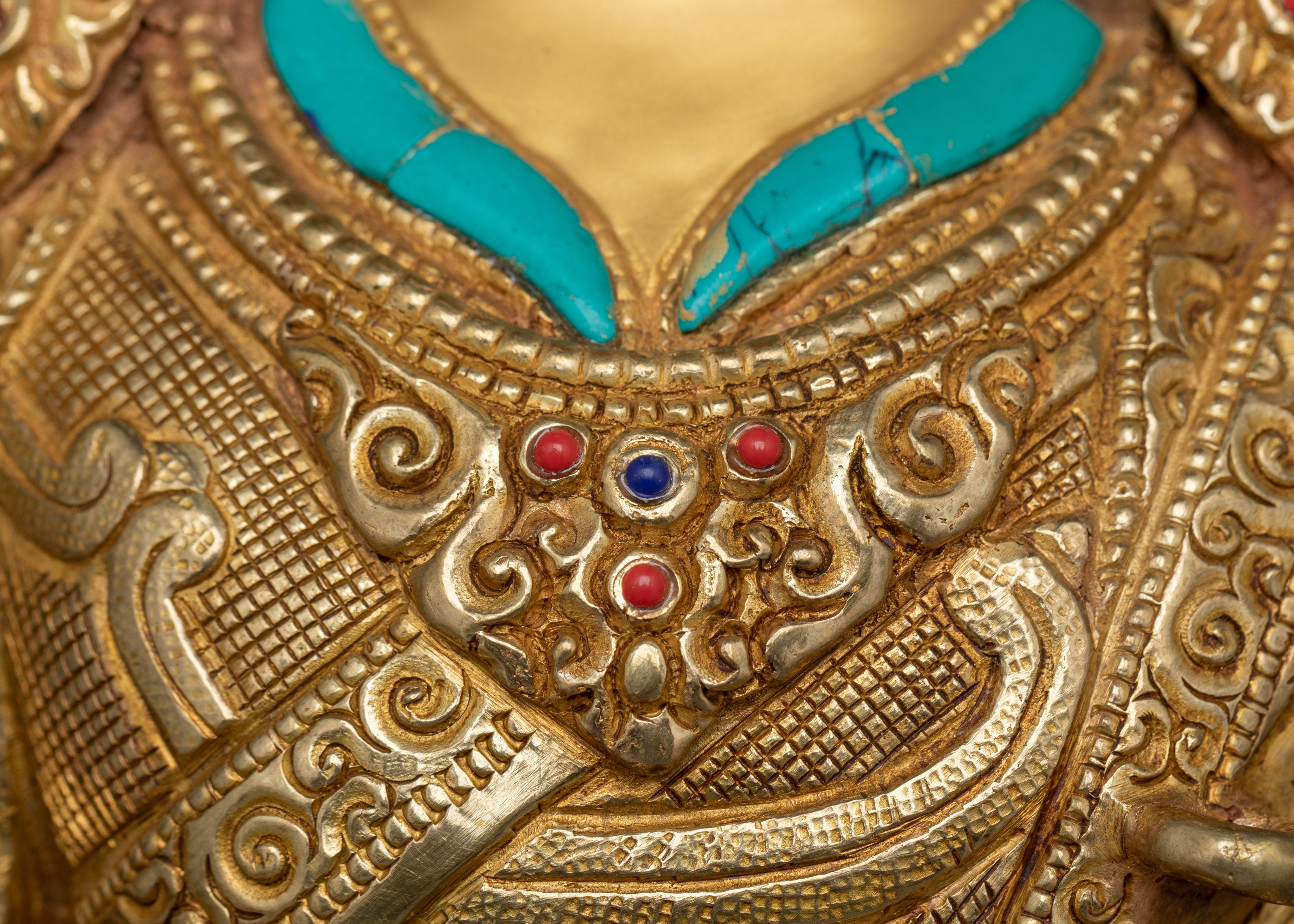 Guru Rinpoche Tantric Master Statue | Padmasambhava Golden Sculpture