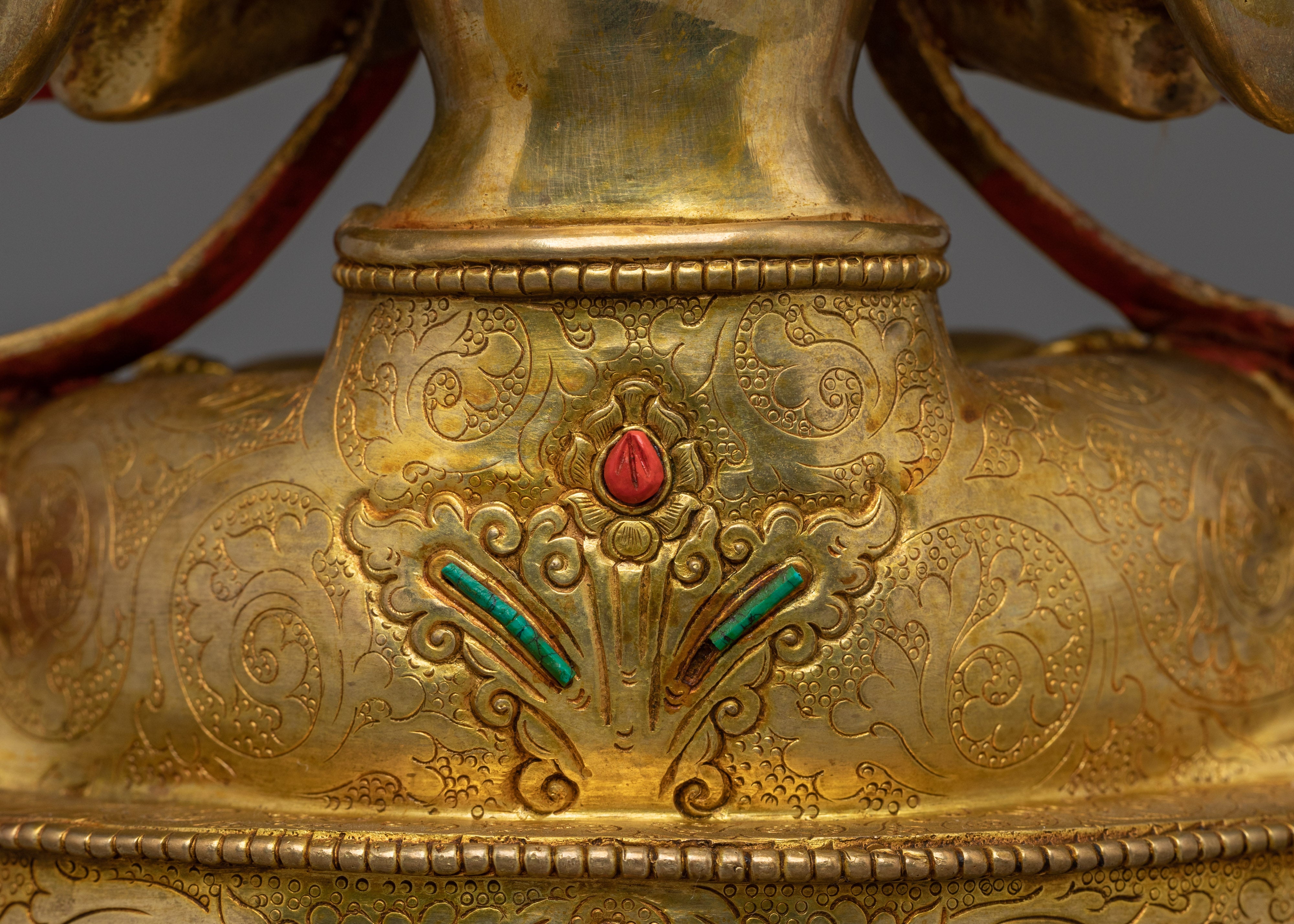 Four Armed Chenrezig Golden Statue | Avalokiteshvara - Lord of Compassion