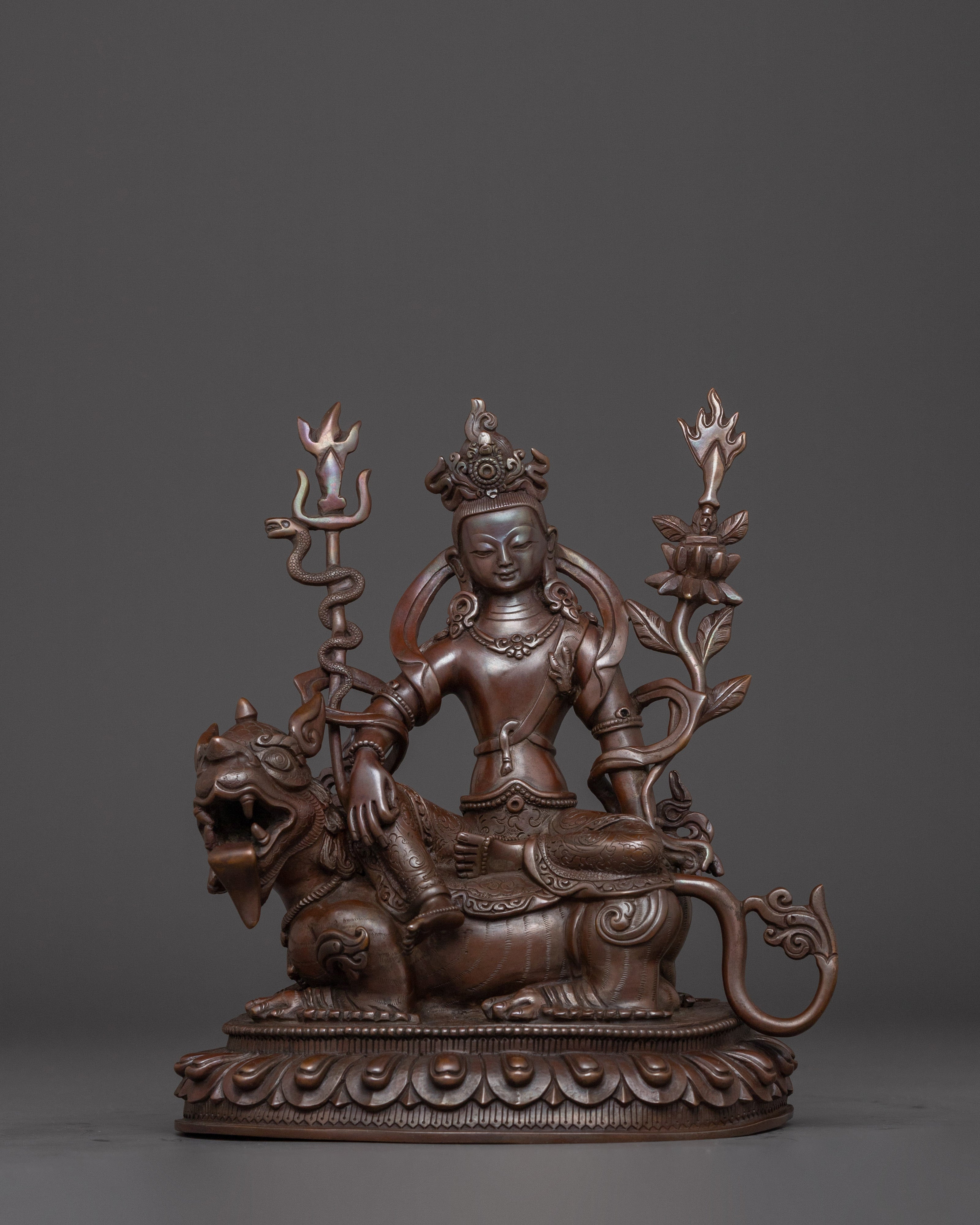 Handcrafted Tibetan Art of Simhanada Avalokiteshvara | The Bodhisattva of Compassion