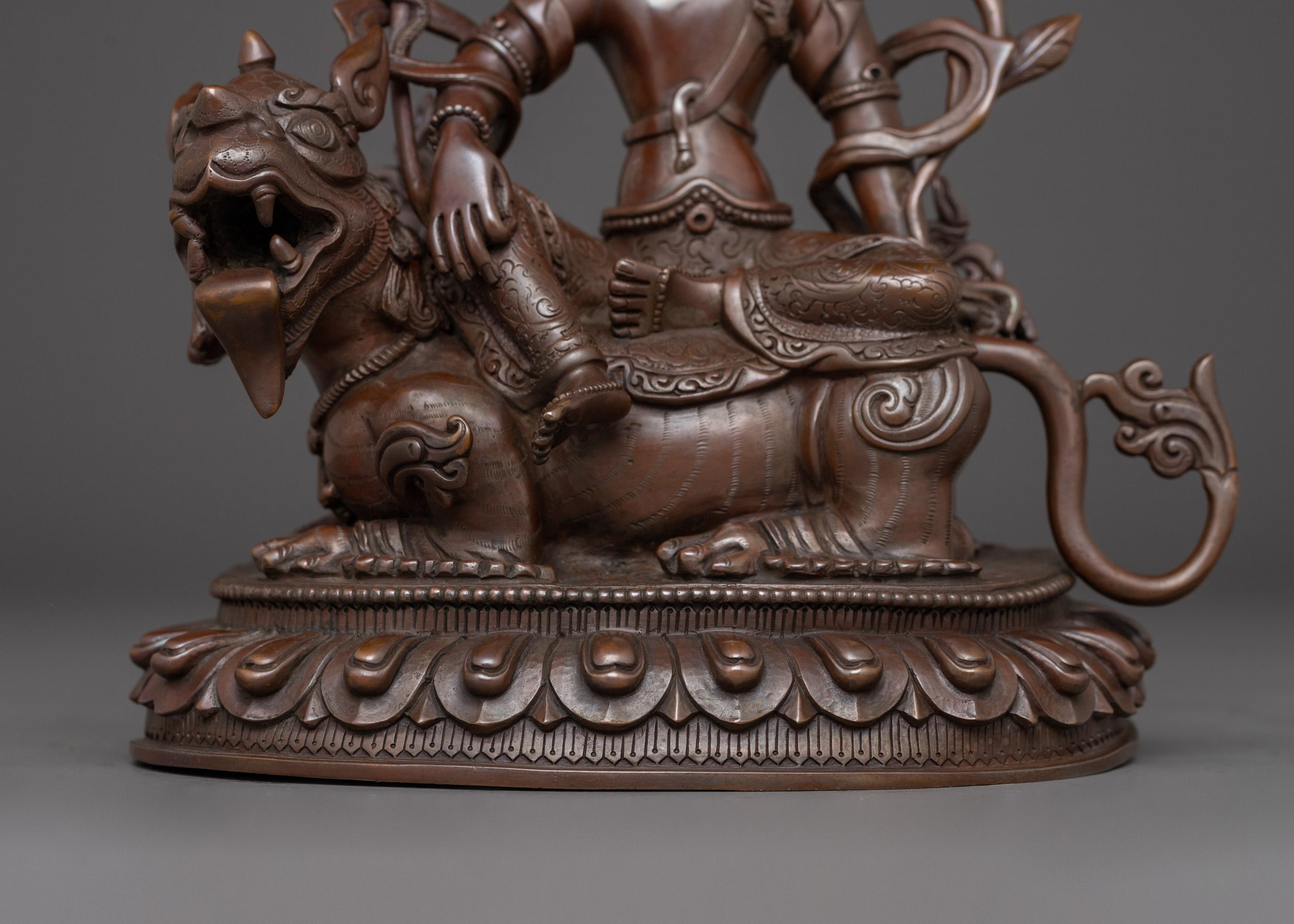 Handcrafted Tibetan Art of Simhanada Avalokiteshvara | The Bodhisattva of Compassion