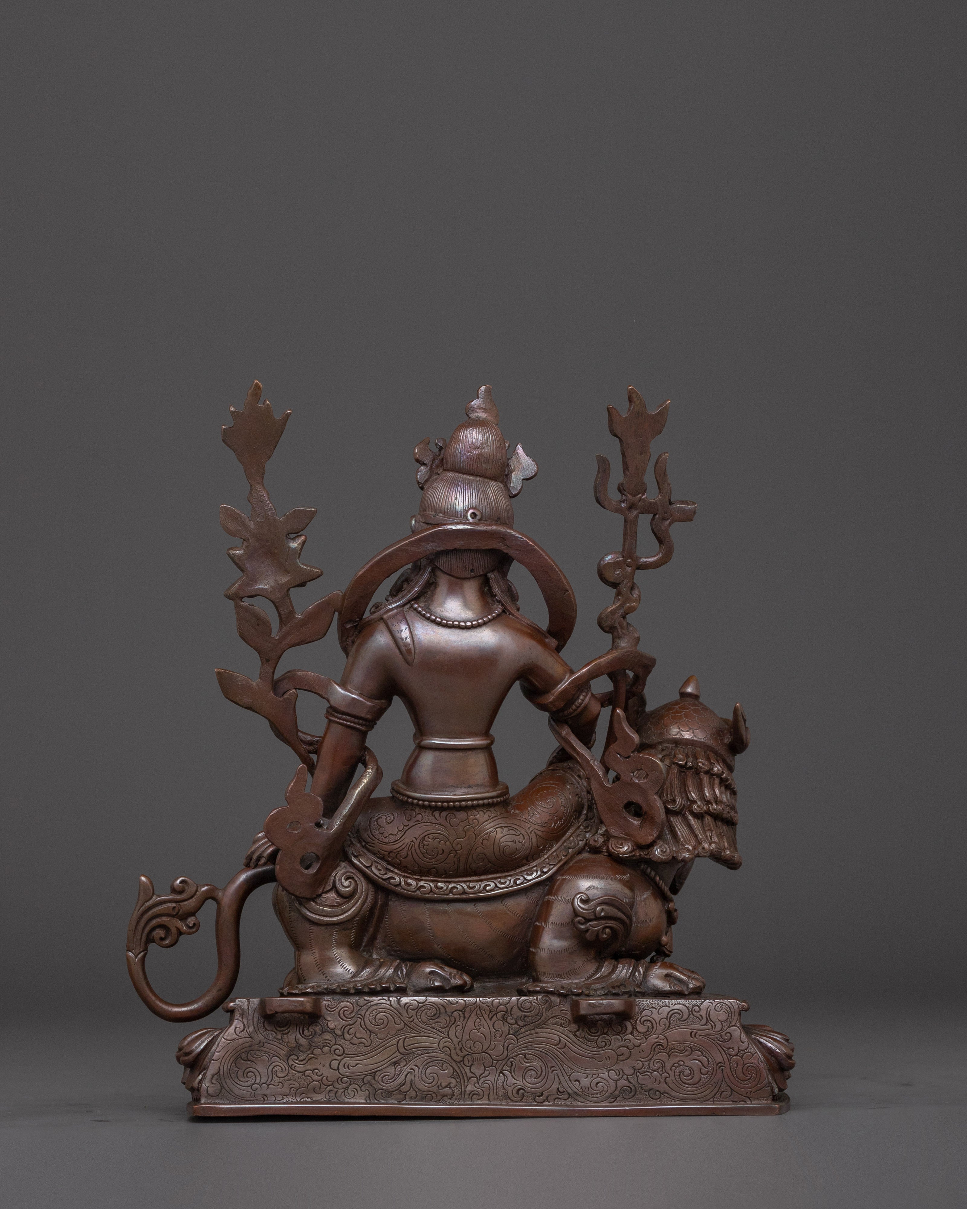 Handcrafted Tibetan Art of Simhanada Avalokiteshvara | The Bodhisattva of Compassion