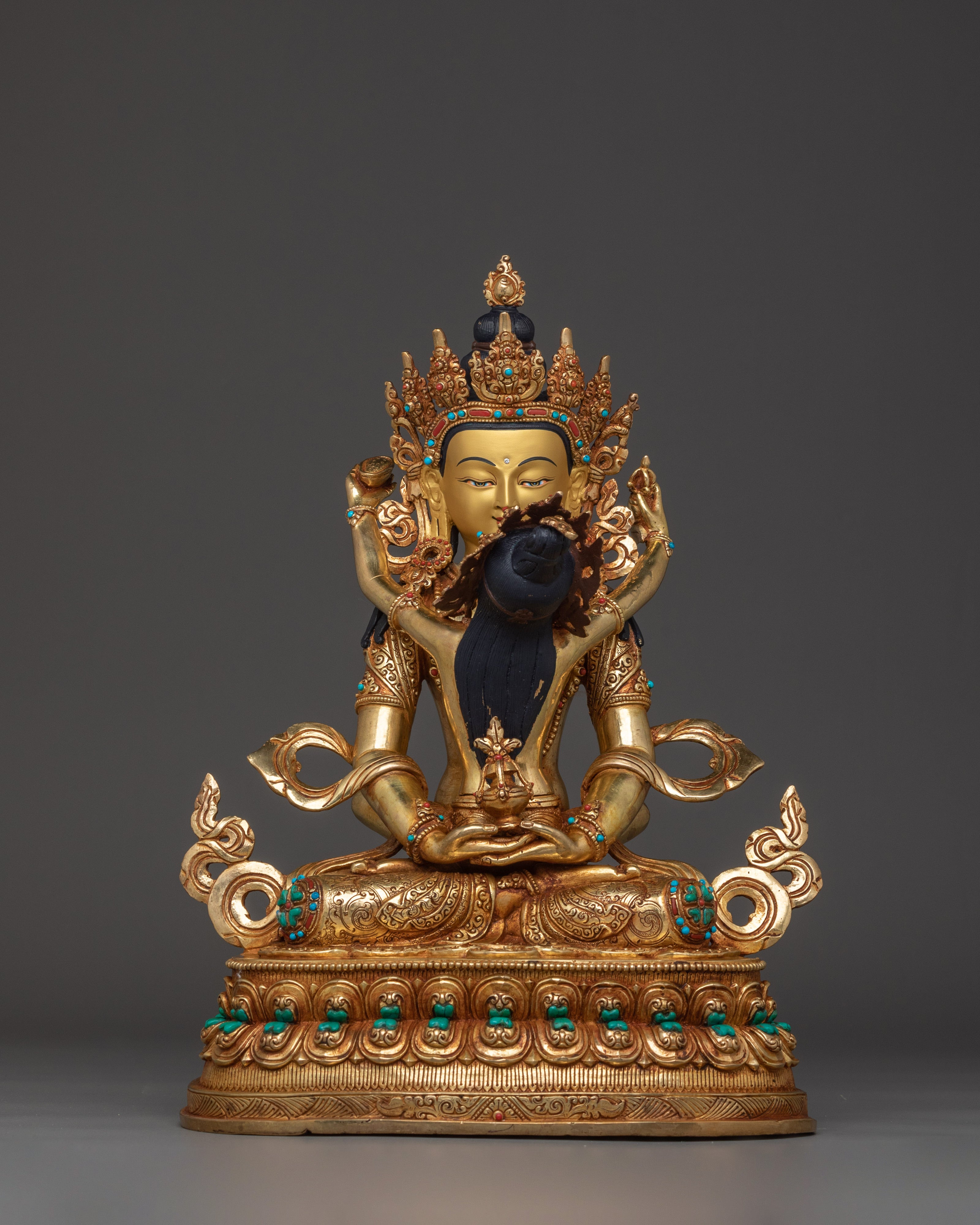 Bodhisattva Manjushri with consort Statue | Supreme Wisdom Bodhisattva