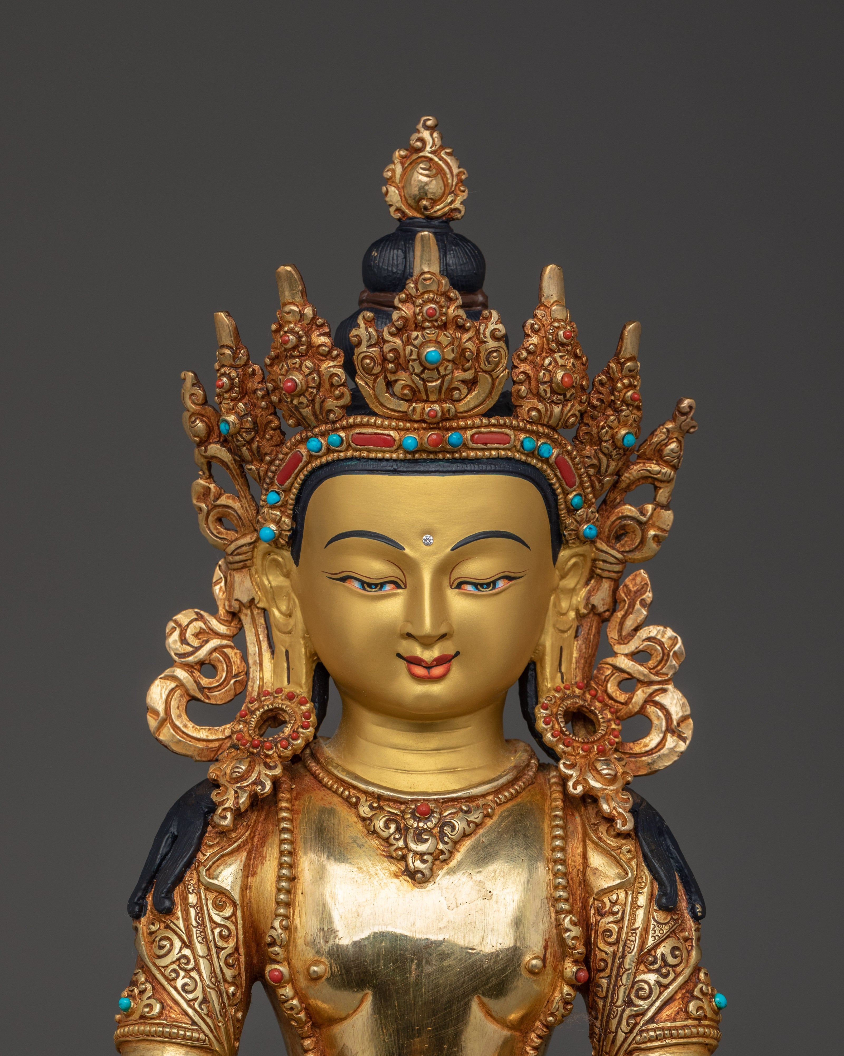 Golden Amitayus with consort | Buddha of Infinite Life
