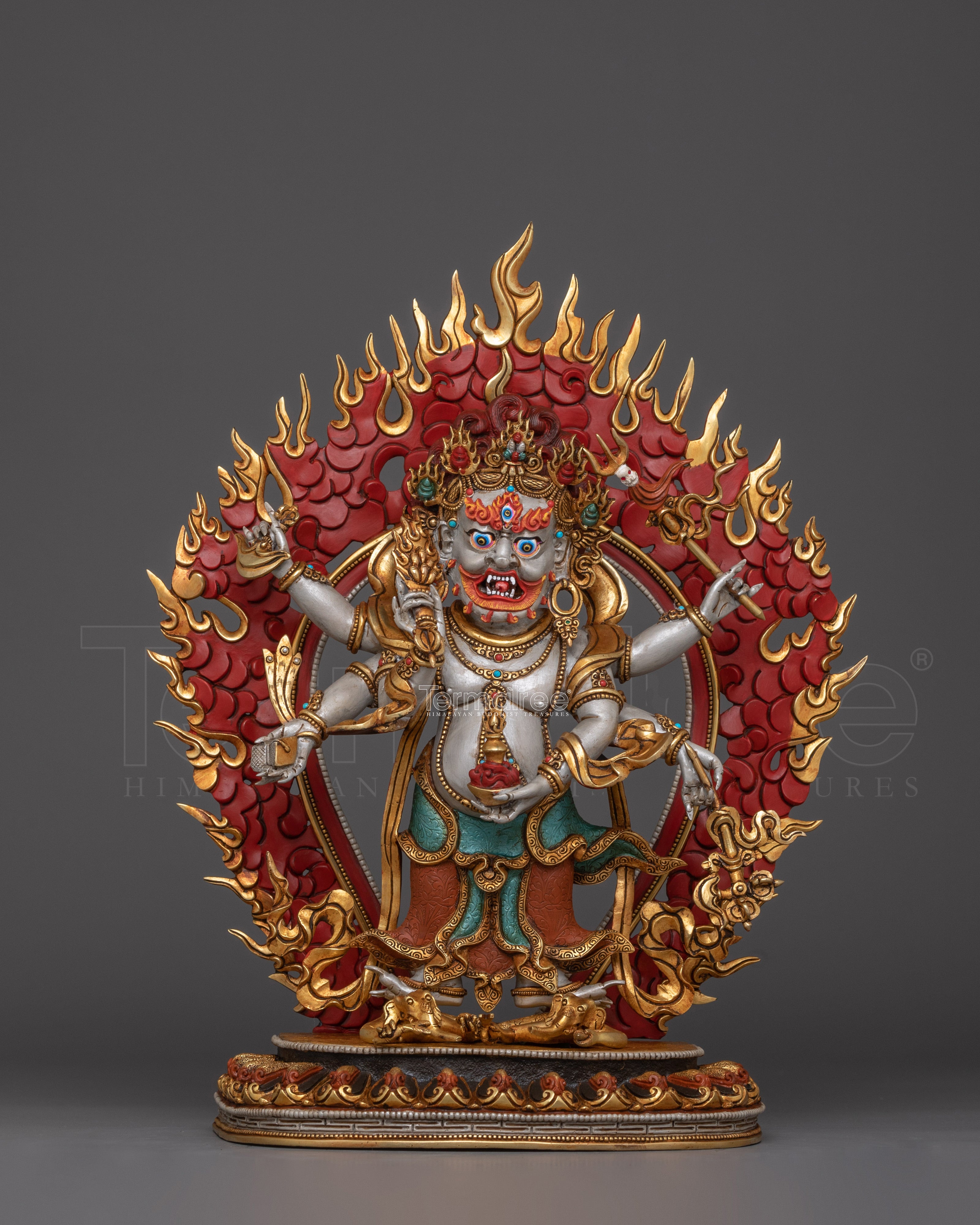 Protector Deity White Mahakala | Shadbhuja Mahakala Statue
