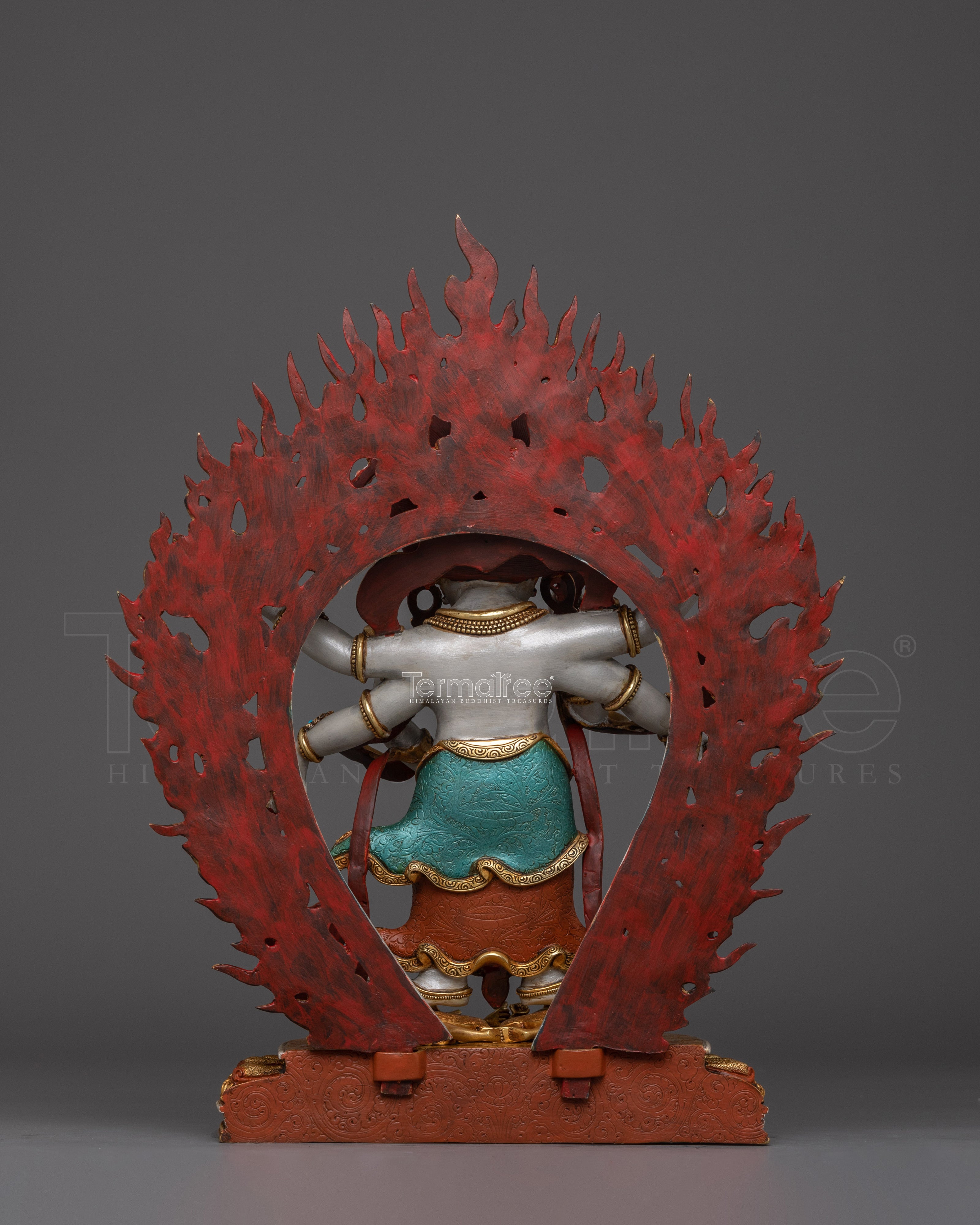 Protector Deity White Mahakala | Shadbhuja Mahakala Statue