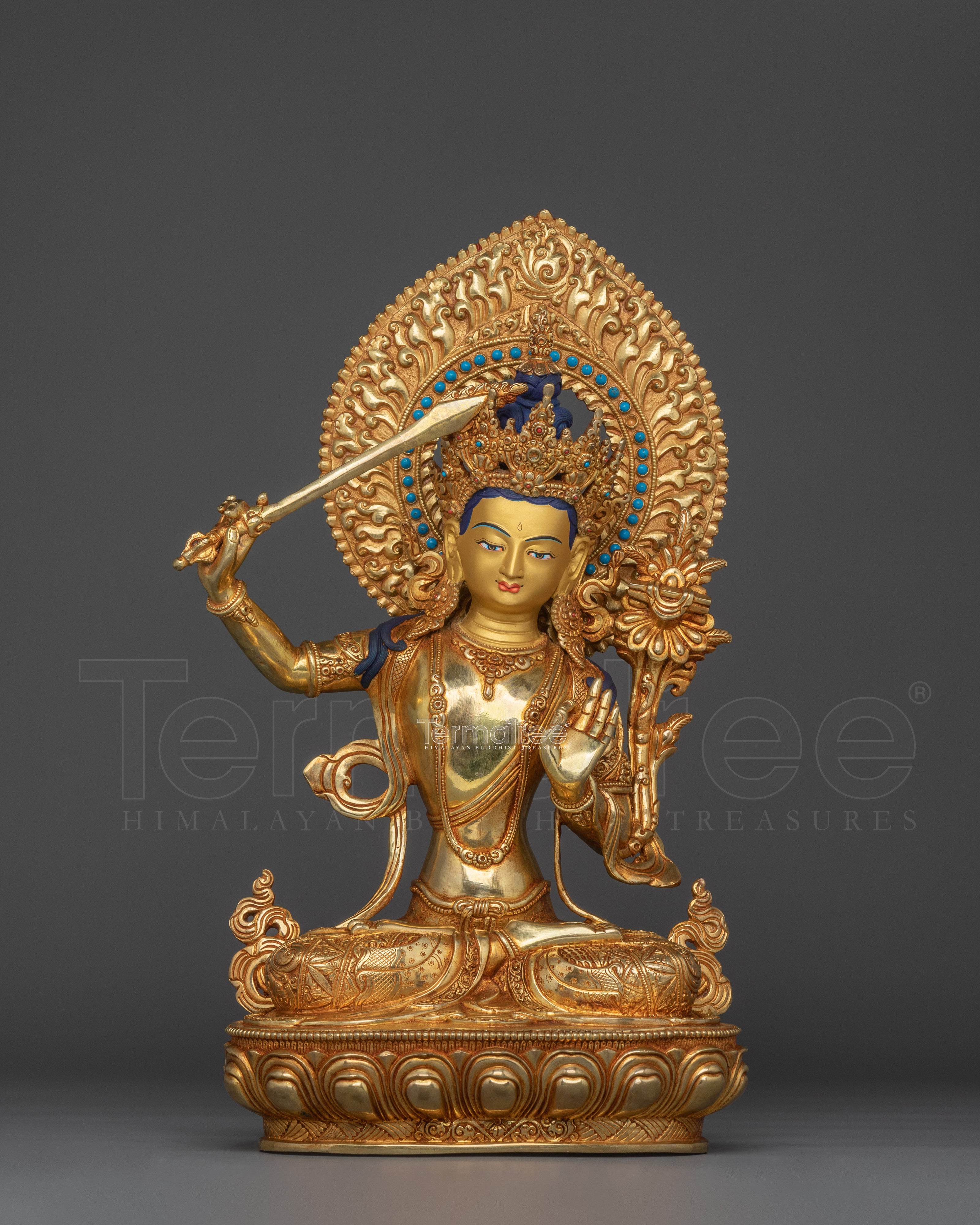 The Bodhisattva of Wisdom Manjushri Sculpture | The Sword of Insight