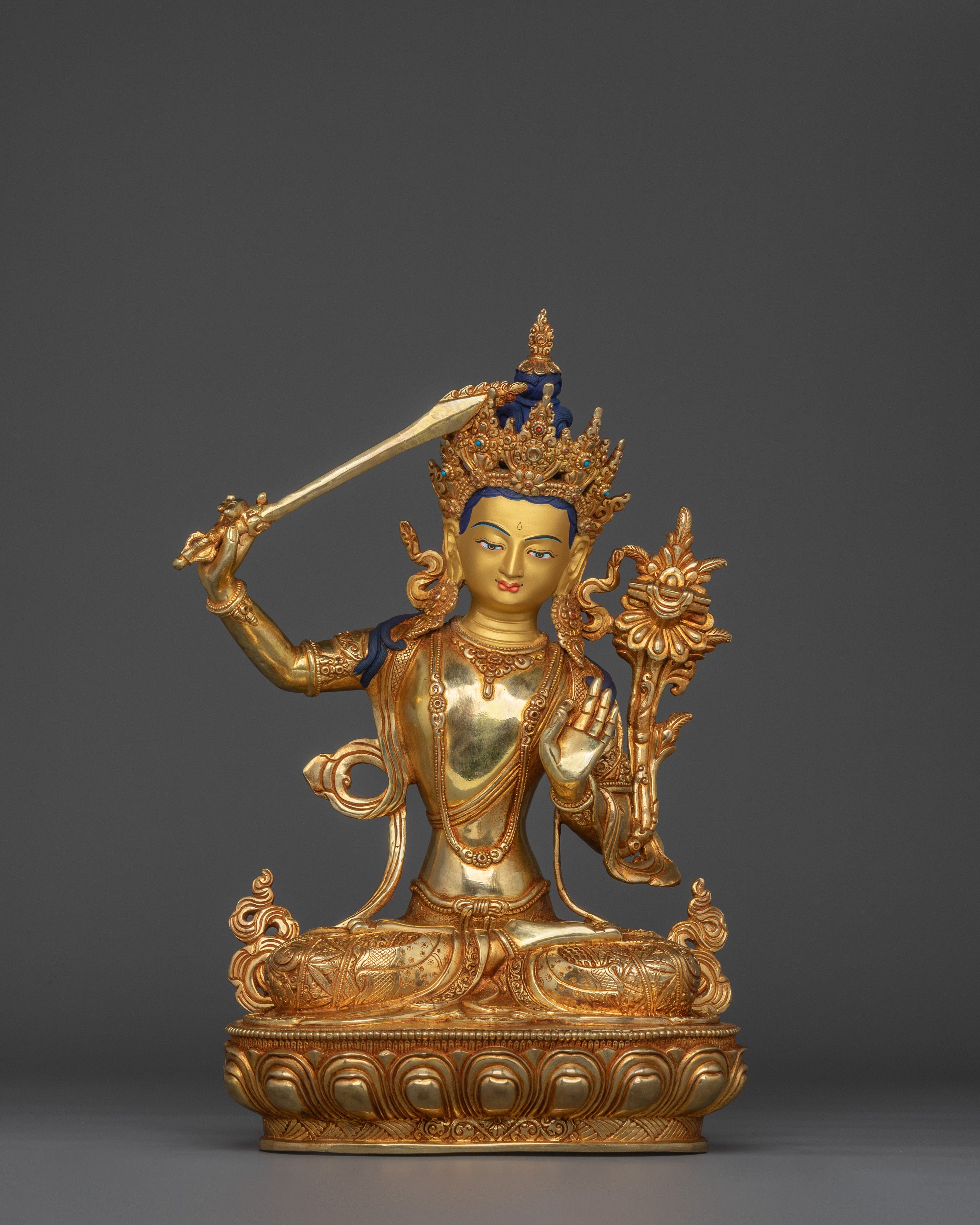 The Bodhisattva of Wisdom Manjushri Sculpture | The Sword of Insight