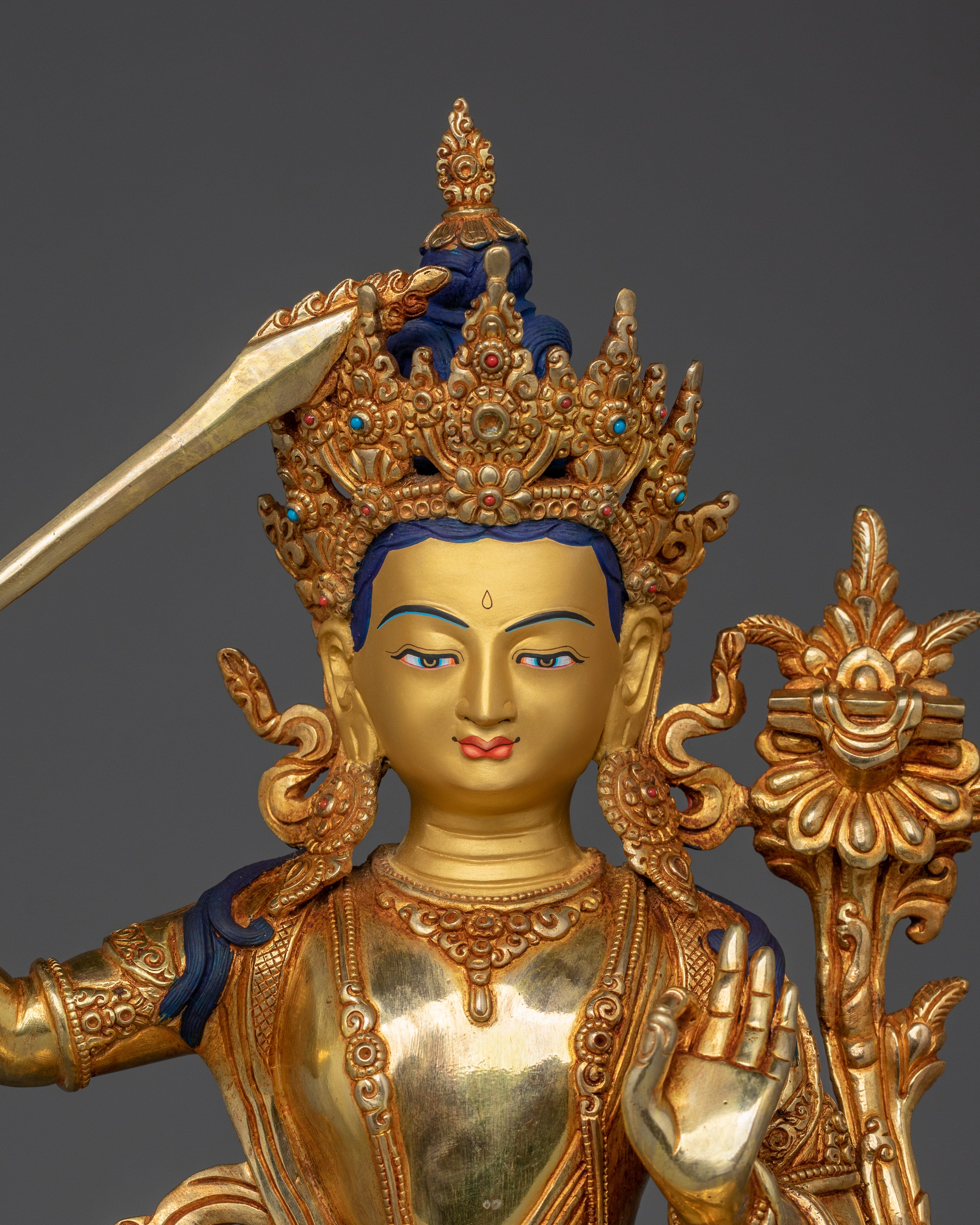 The Bodhisattva of Wisdom Manjushri Sculpture | The Sword of Insight
