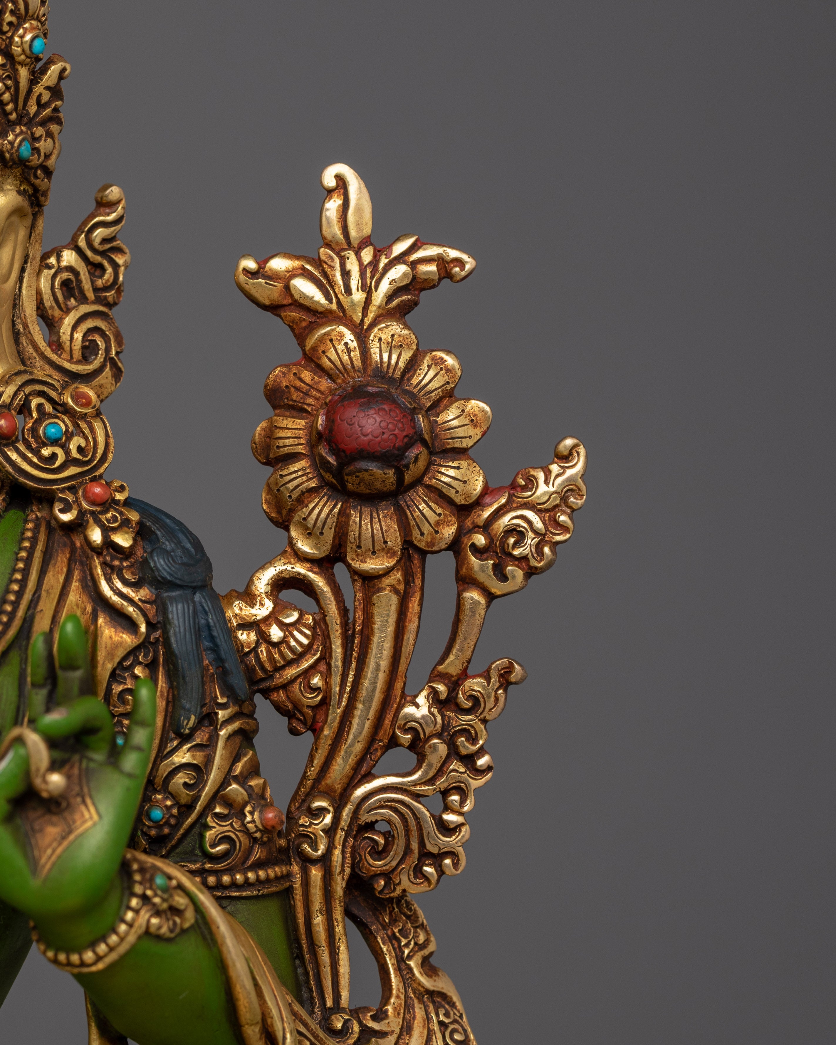 Swift Protector Green Tara Statue | Shyama Tara Handcrafted Sculpture