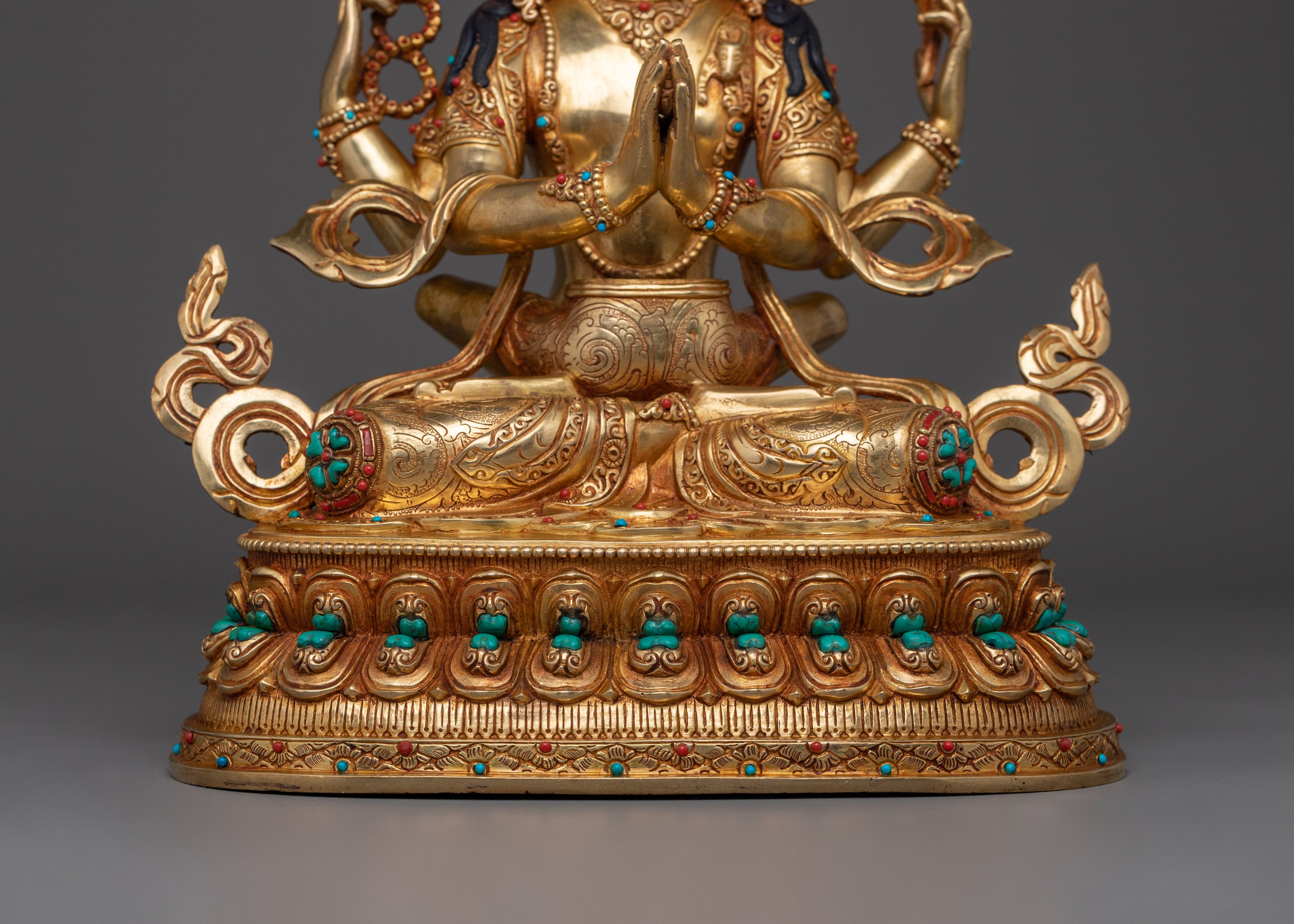 Statue of Chenrezig with Consort | Sculpture for Decor