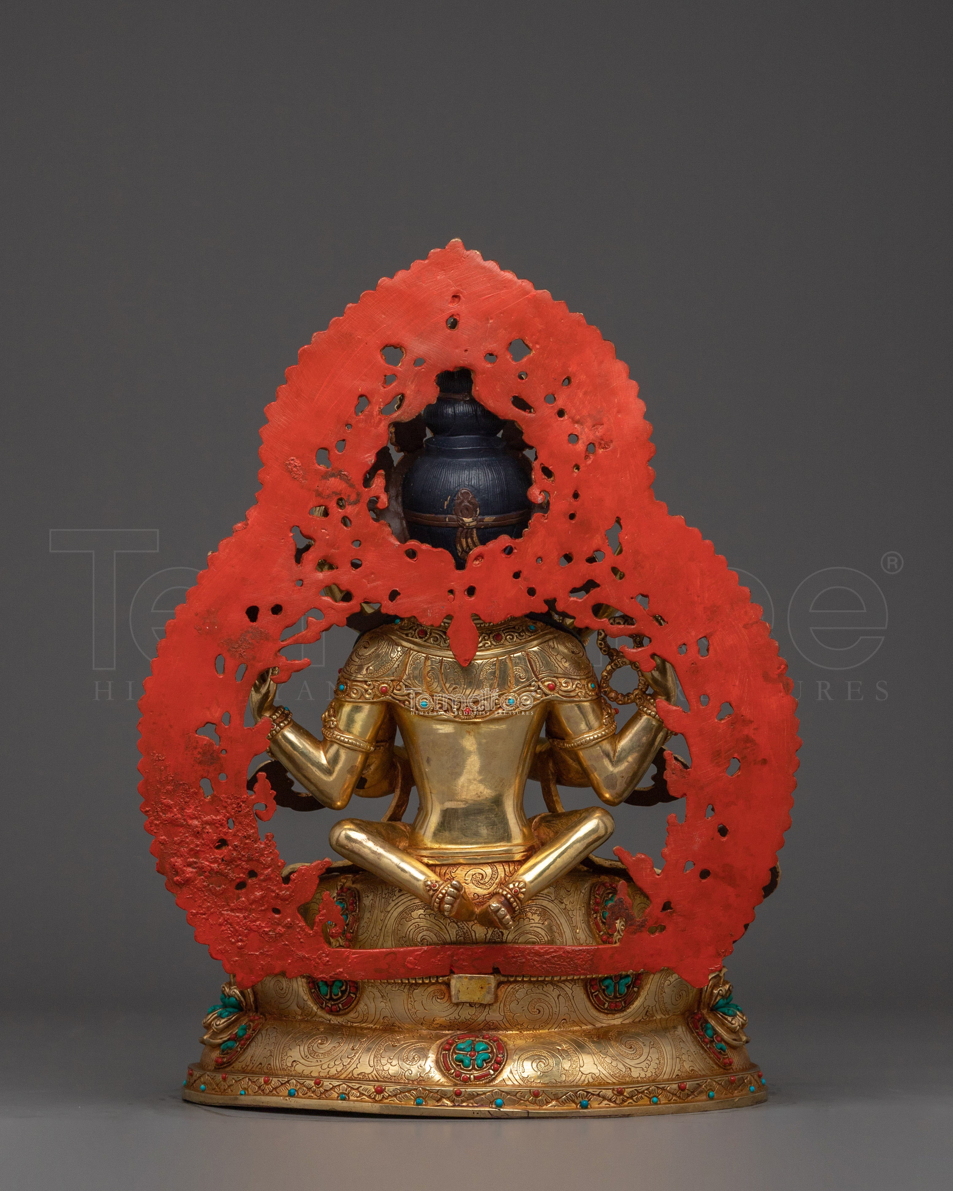 Statue of Chenrezig with Consort | Sculpture for Decor