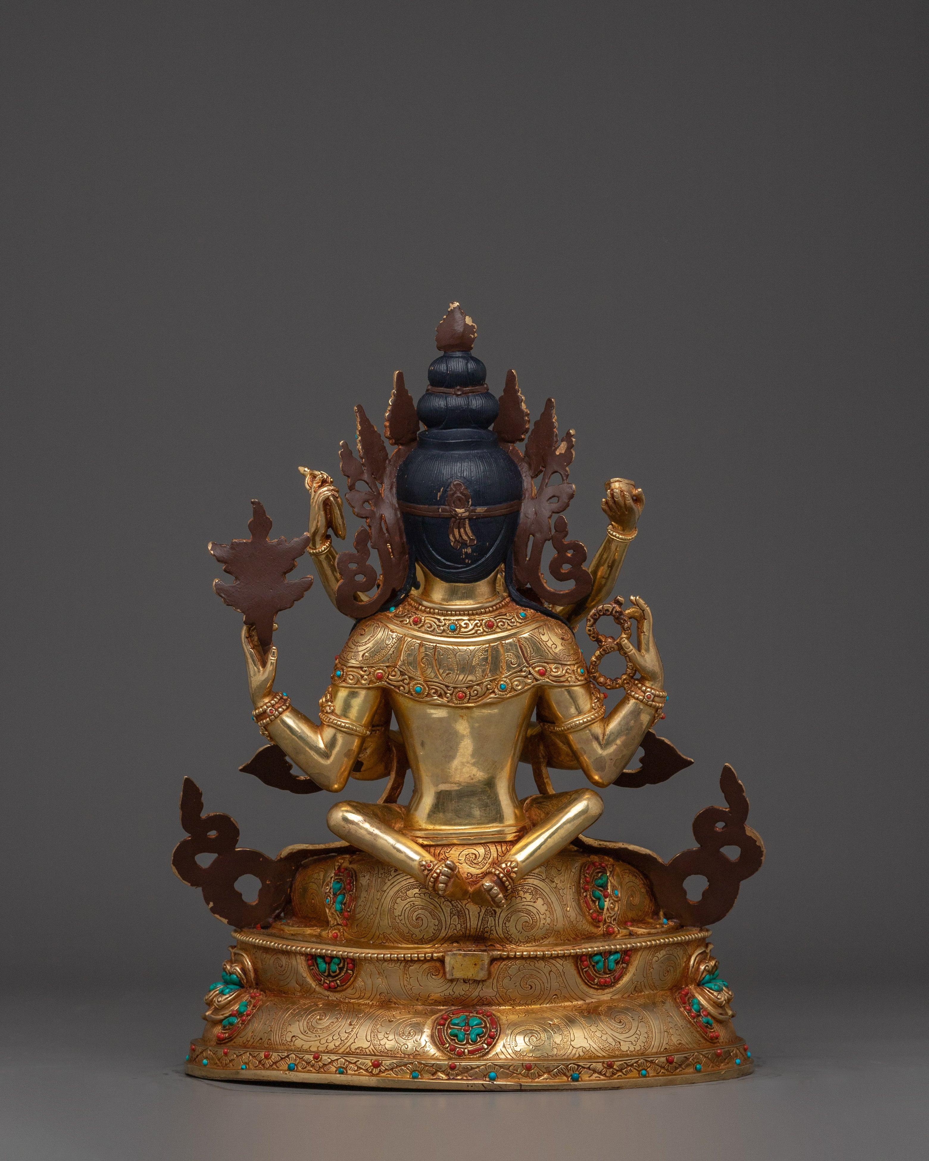 Statue of Chenrezig with Consort | Sculpture for Decor