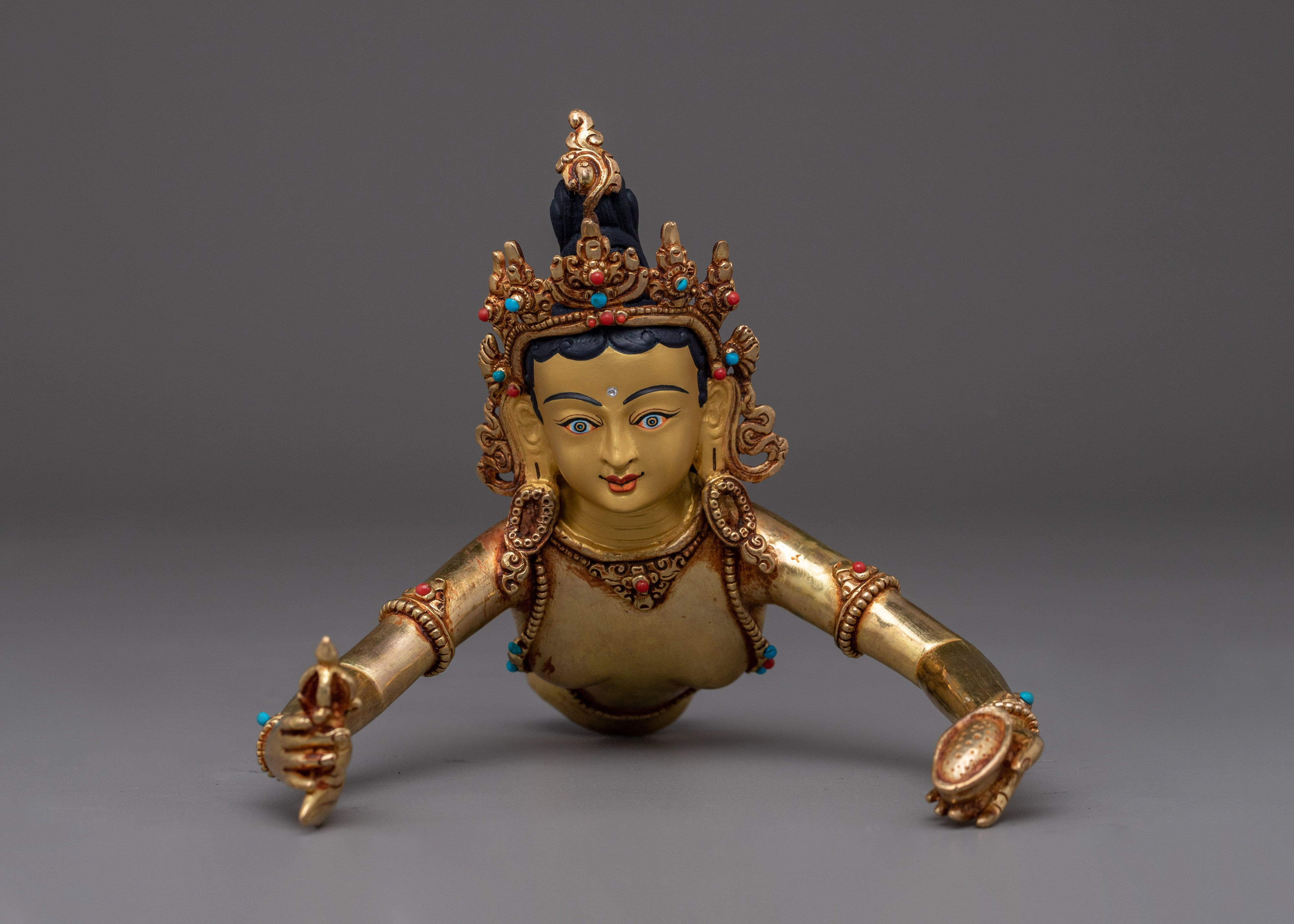 Traditional Artwork of Vajradhara with consort | 24K Gold Gilded Sculpture